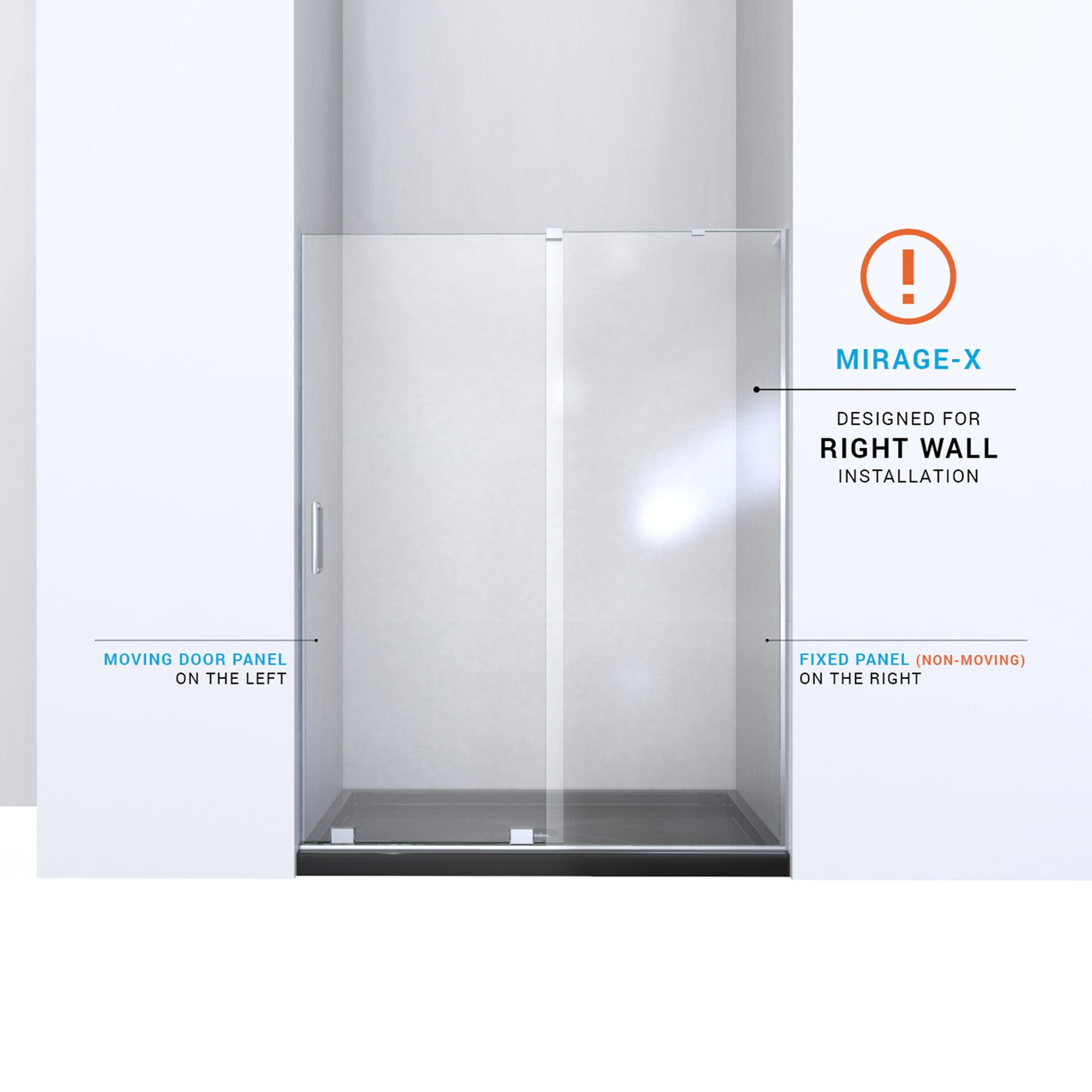 DreamLine Mirage-X 44-48" W Shower Door