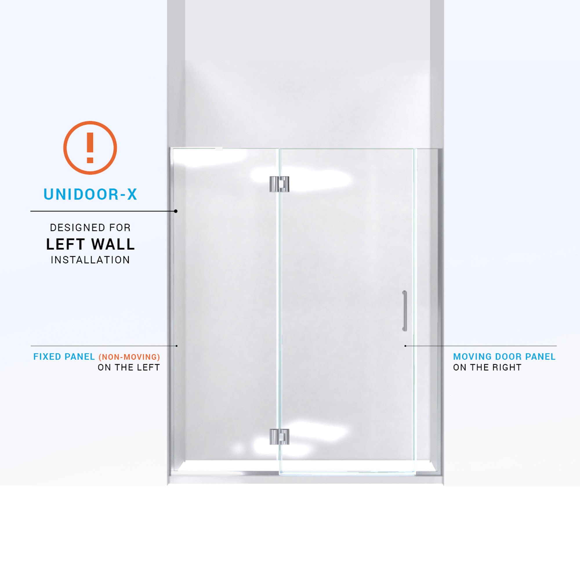 DreamLine Unidoor-X 54.5-55" W Shower Door