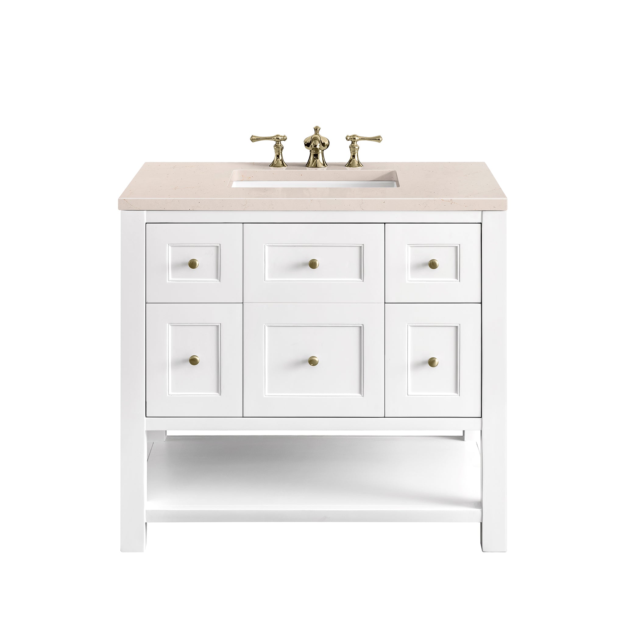 James Martin Breckenridge 36" Single Vanity in Bright White with 3cm Countertop