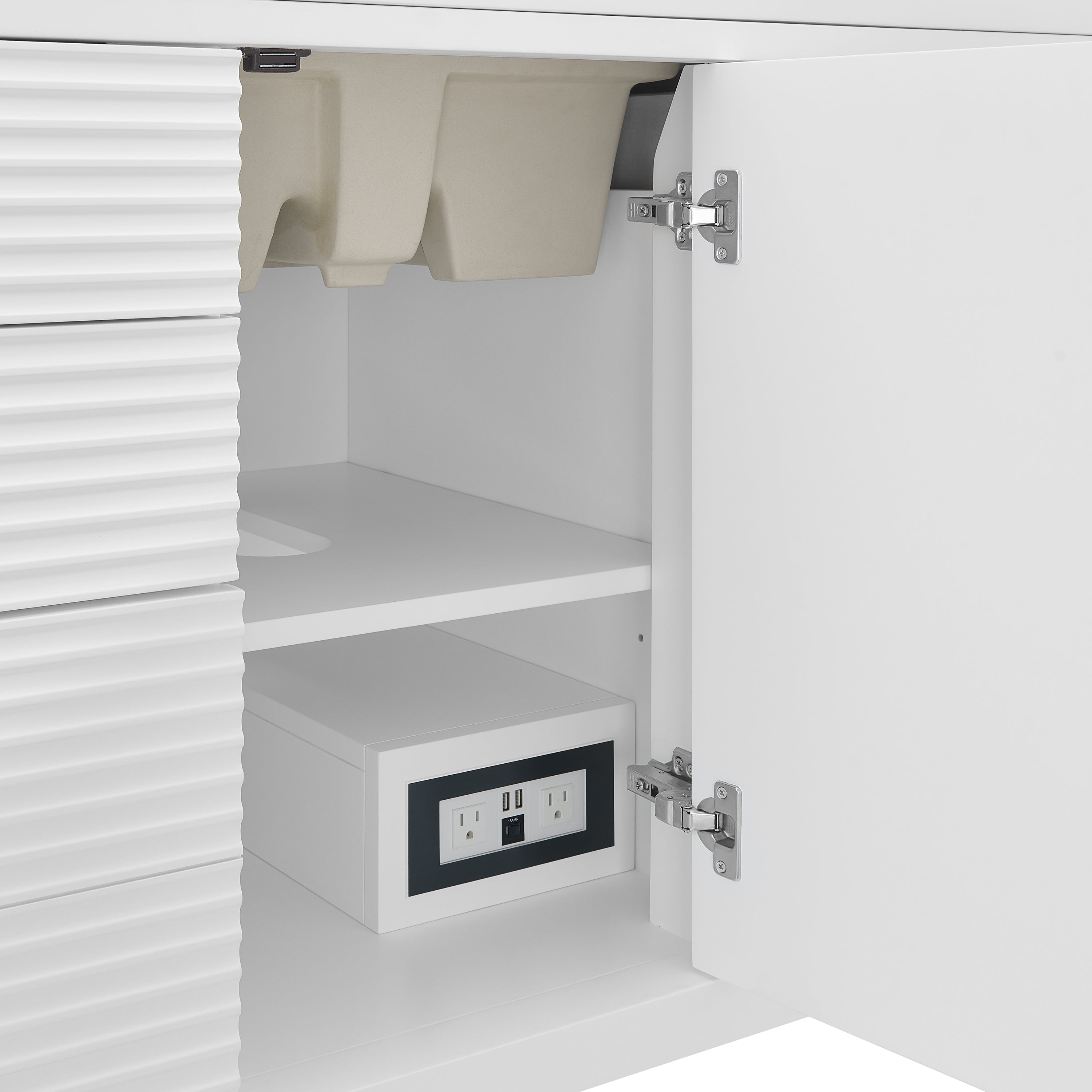 James Martin Myrrin 48" Single Vanity in Bright White with 3cm Countertop