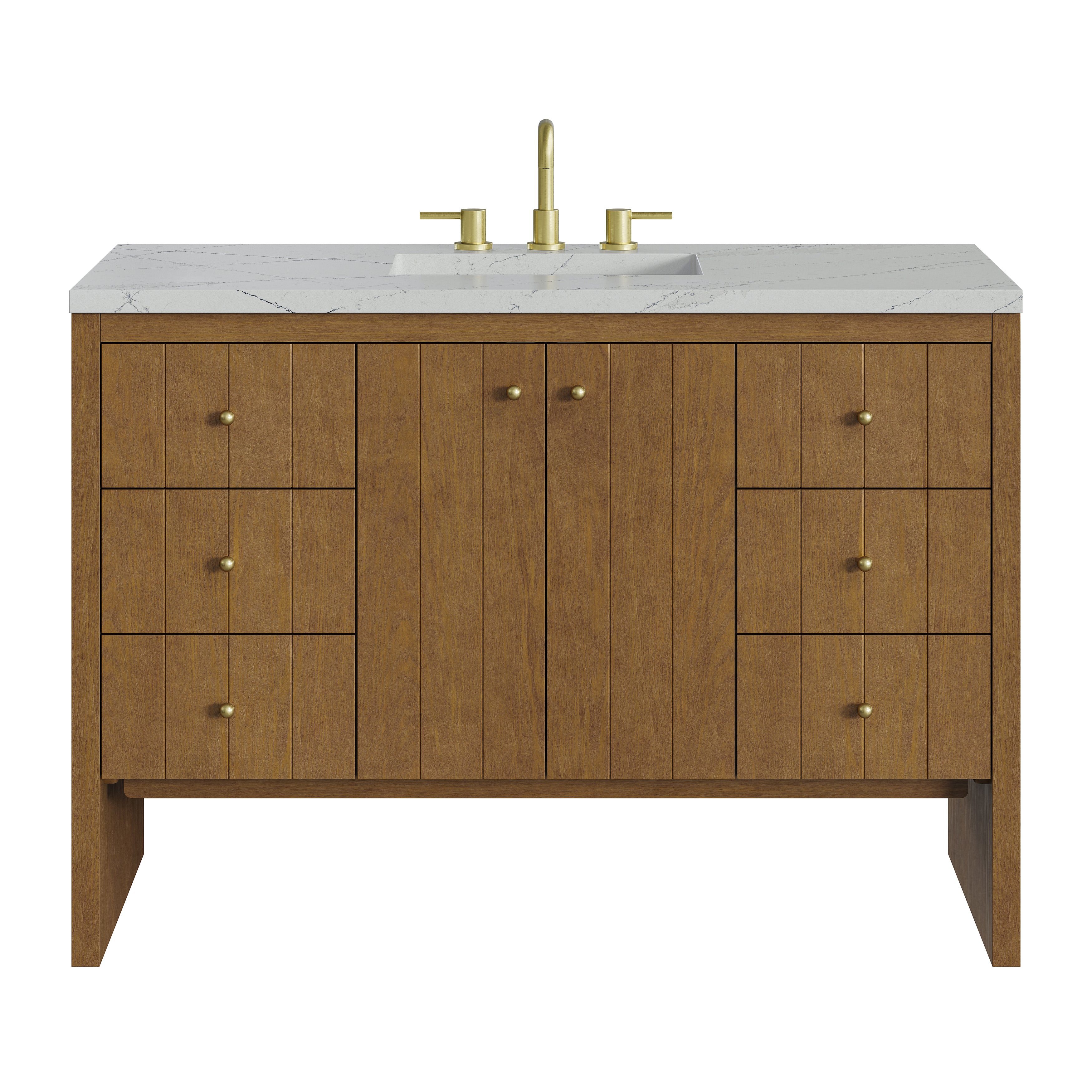 James Martin Hudson 48" Single Vanity in Honey Oak with 3cm Countertop