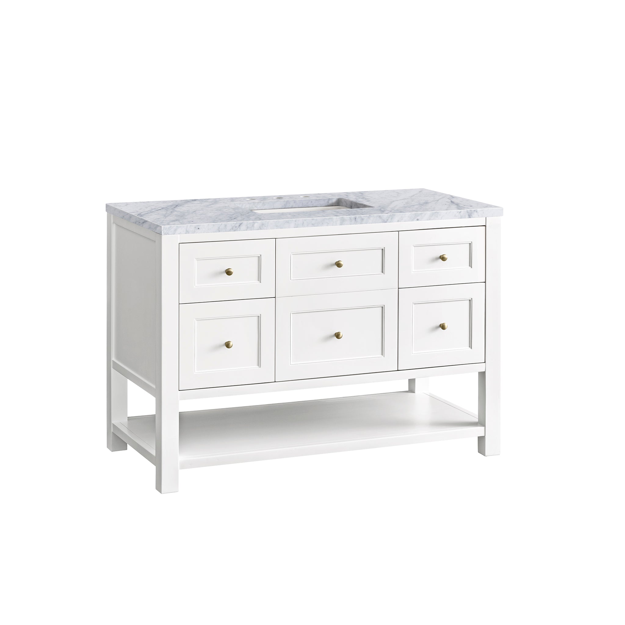James Martin Breckenridge 48" Single Vanity in Bright White with 3cm Countertop