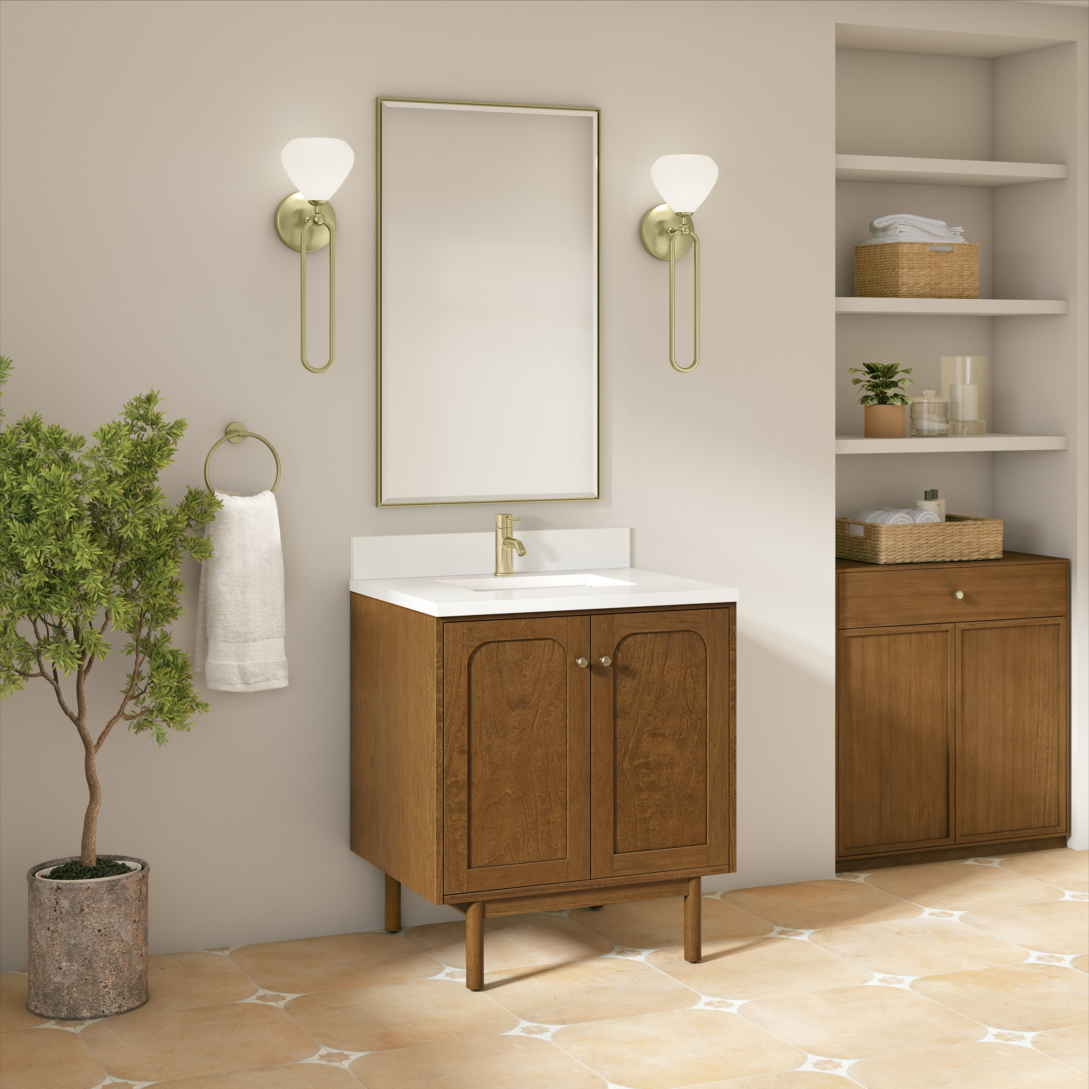 James Martin Laurent 30" Single Vanity in Honey Oak with 3cm Countertop