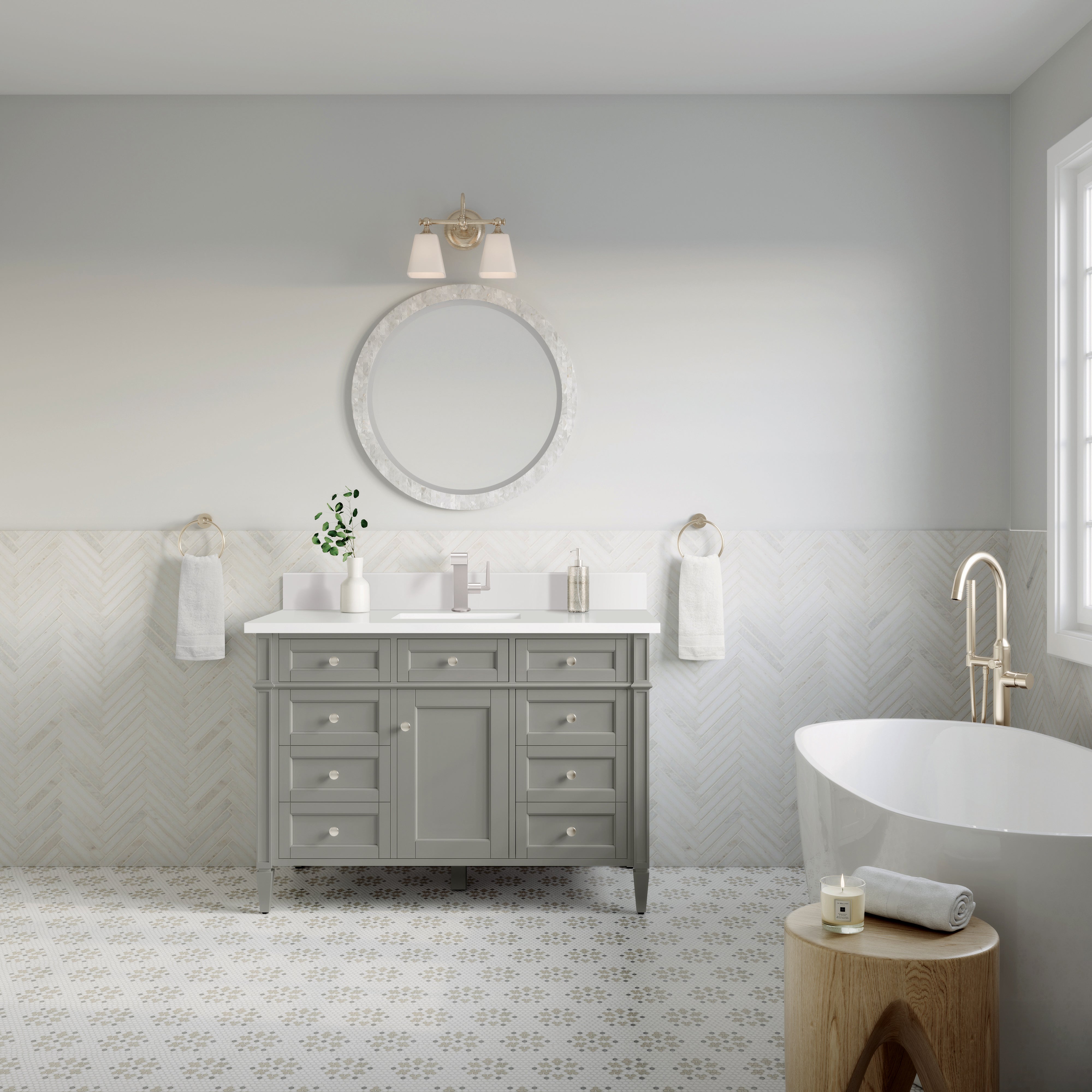 James Martin Brittany 48" Single Vanity in Urban Gray with 3cm Countertop