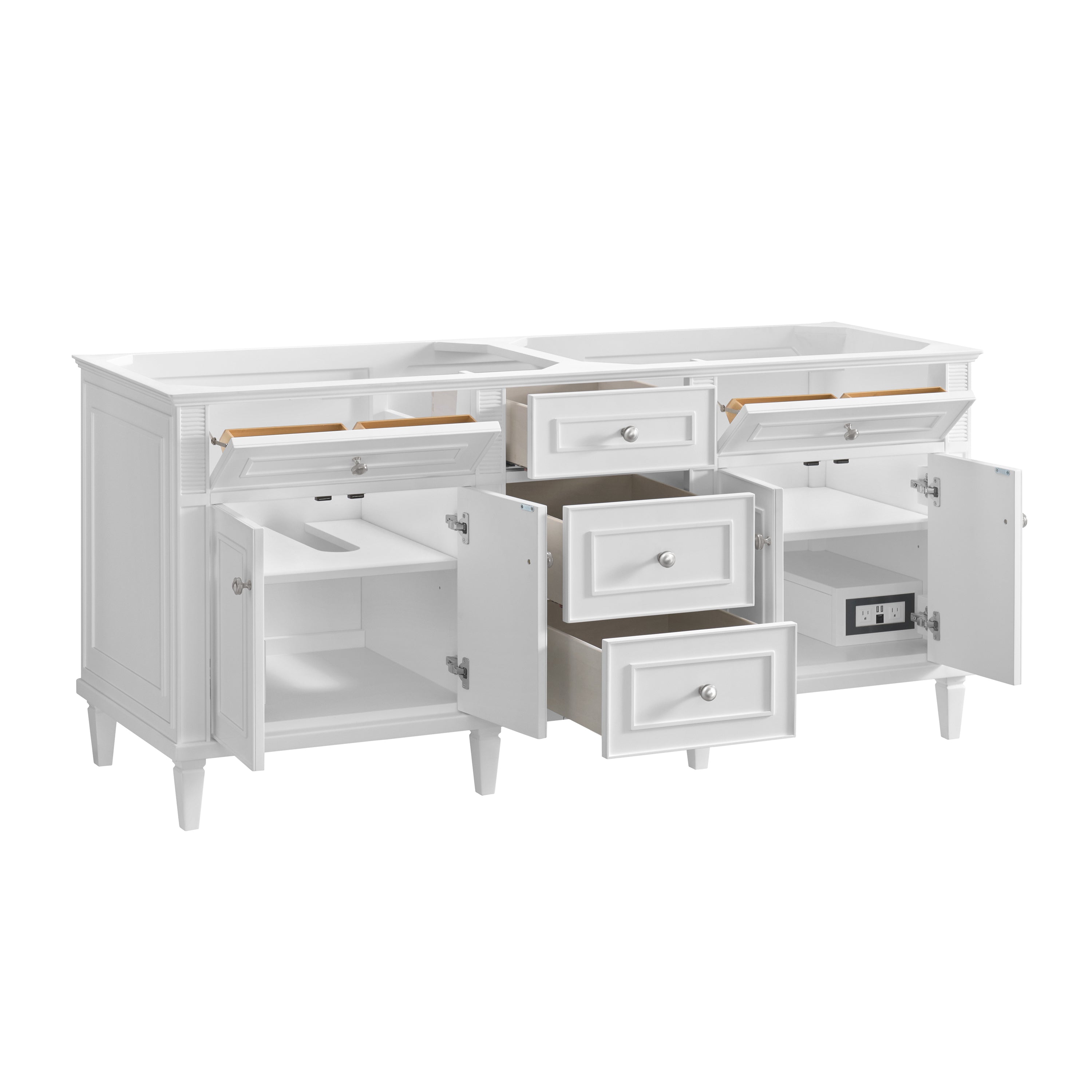 James Martin Lorelai 72" Double Vanity in Bright White with 3cm Countertop