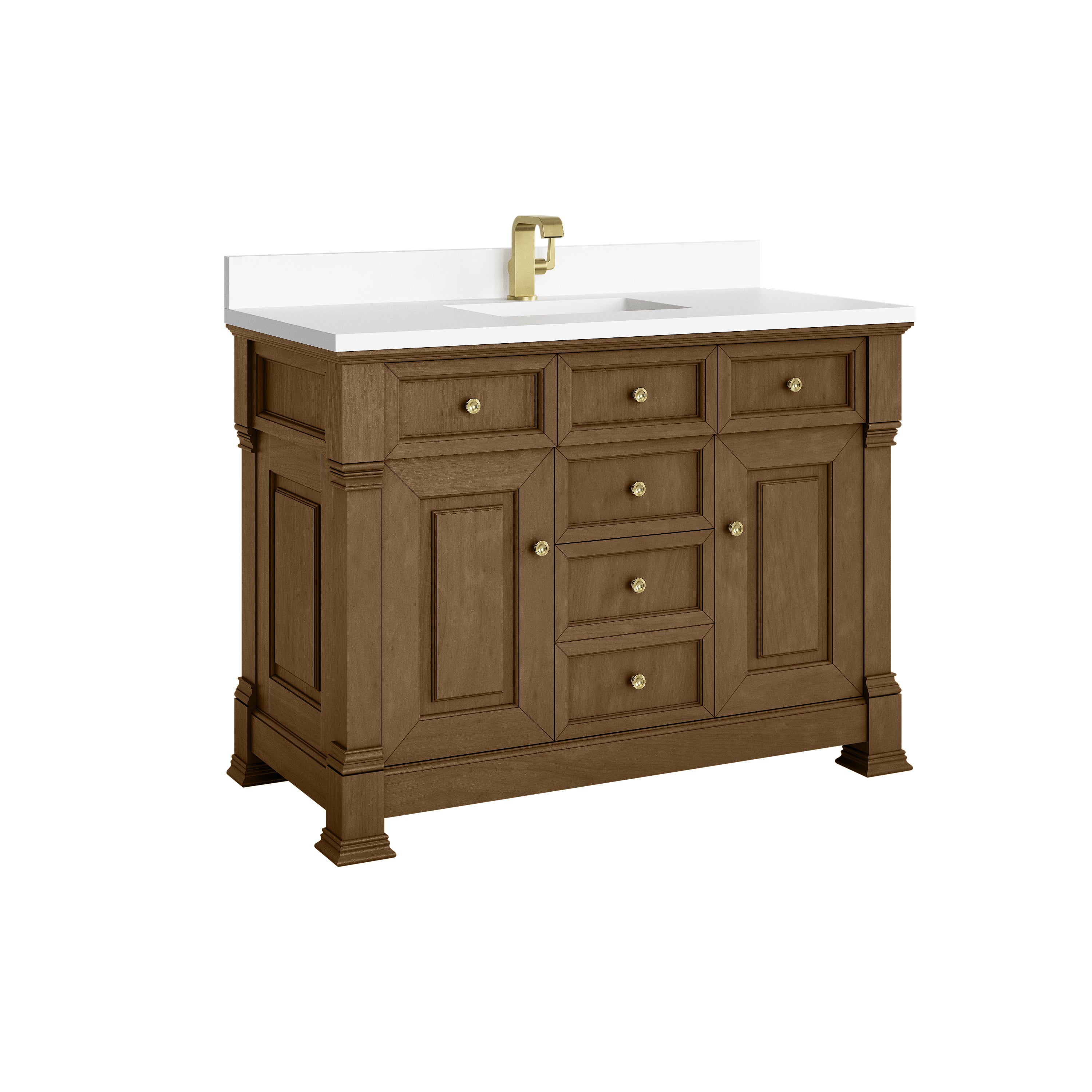 James Martin Brookfield 48" Single Vanity in Honey Oak with 3cm Countertop