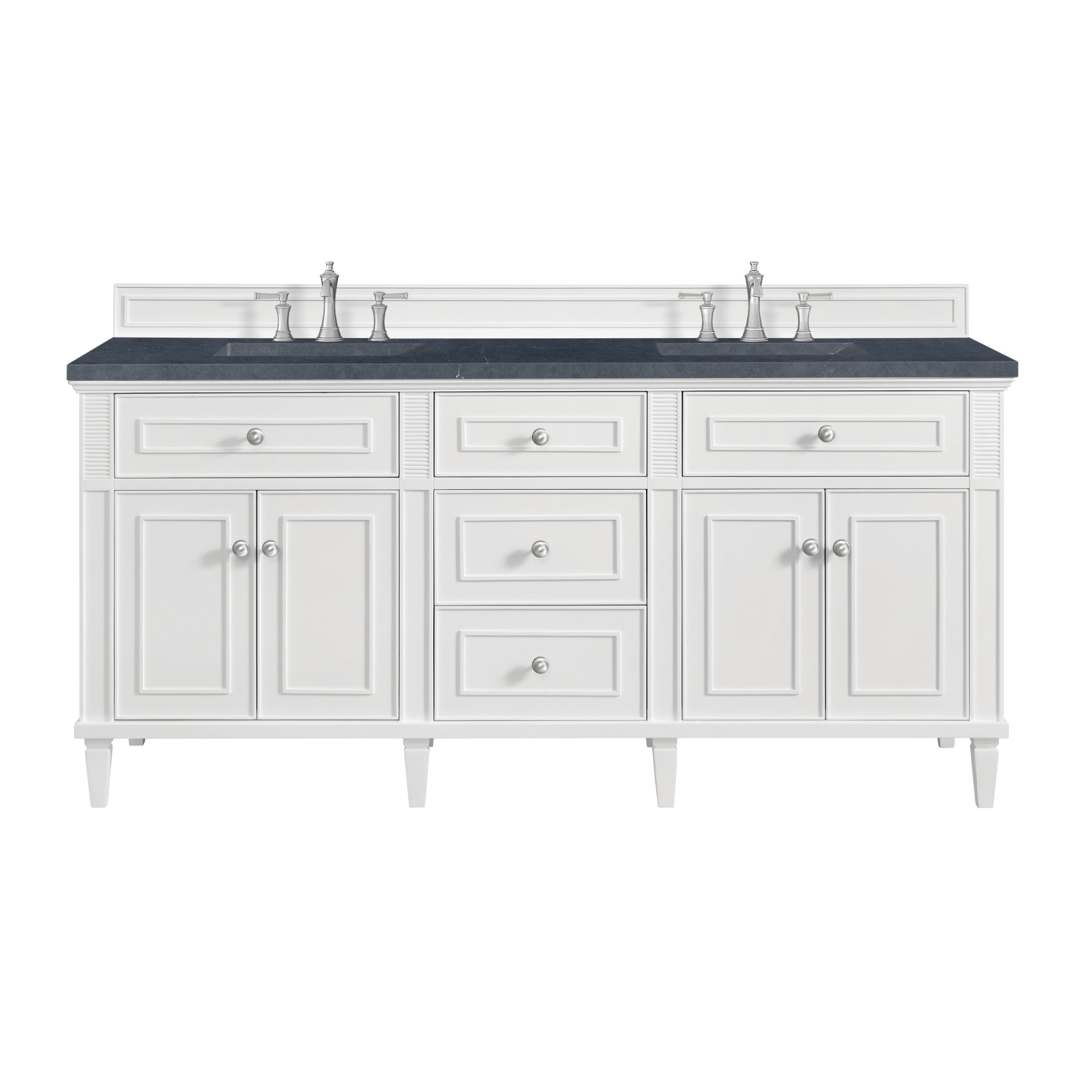 James Martin Lorelai 72" Double Vanity in Bright White with 3cm Countertop