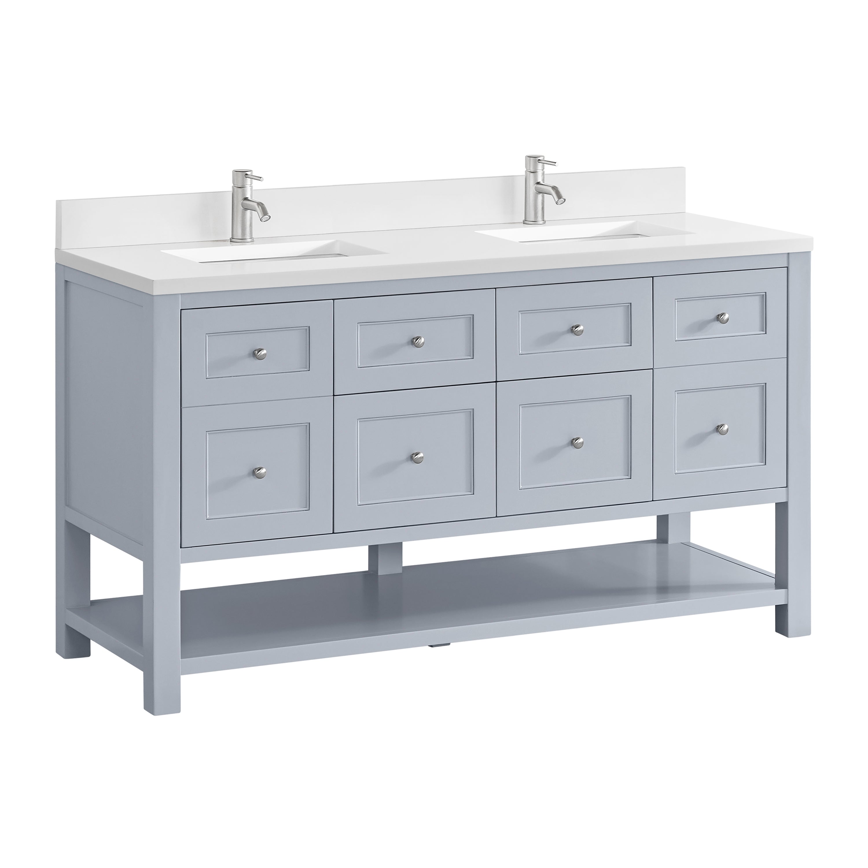 James Martin Breckenridge 60" Double Vanity in Serenity Blue with 3cm Countertop