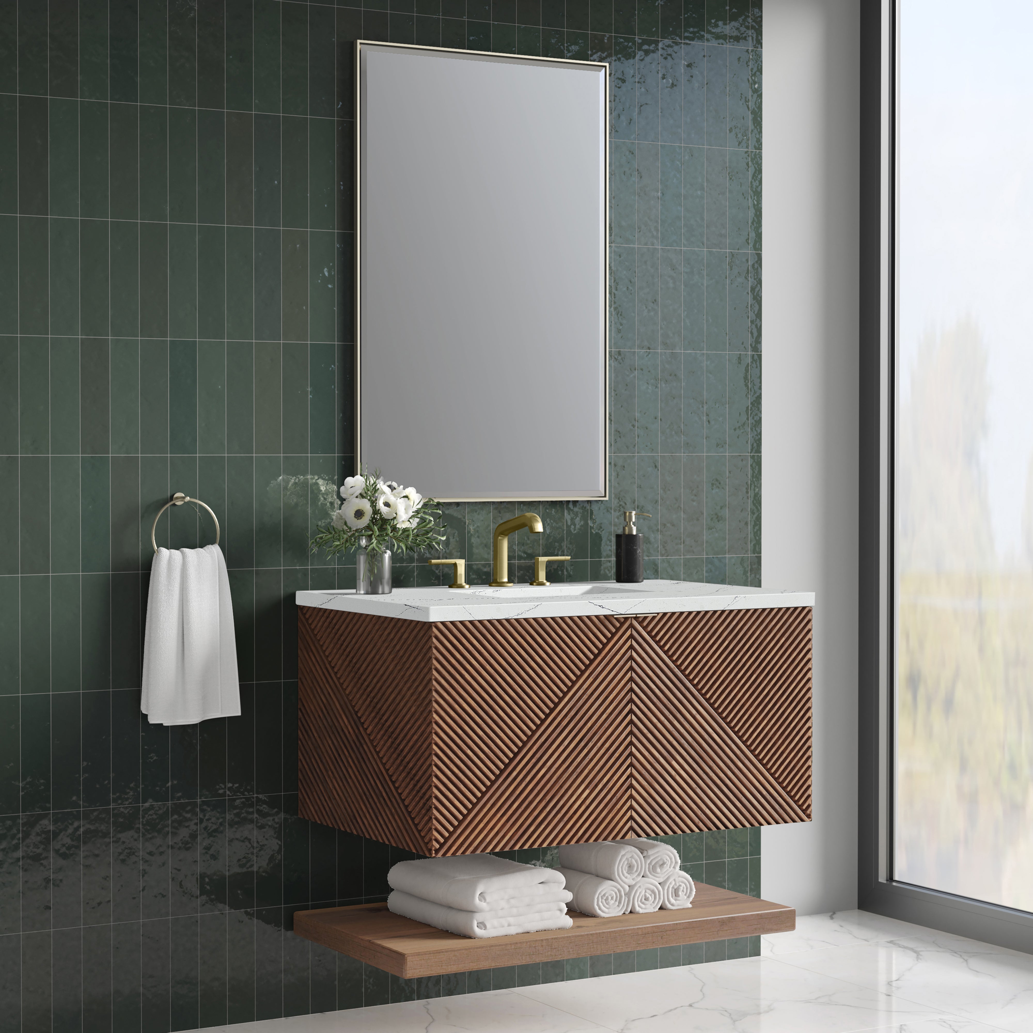 James Martin Marcello 36" Single Vanity in Chestnut with 3cm Countertop