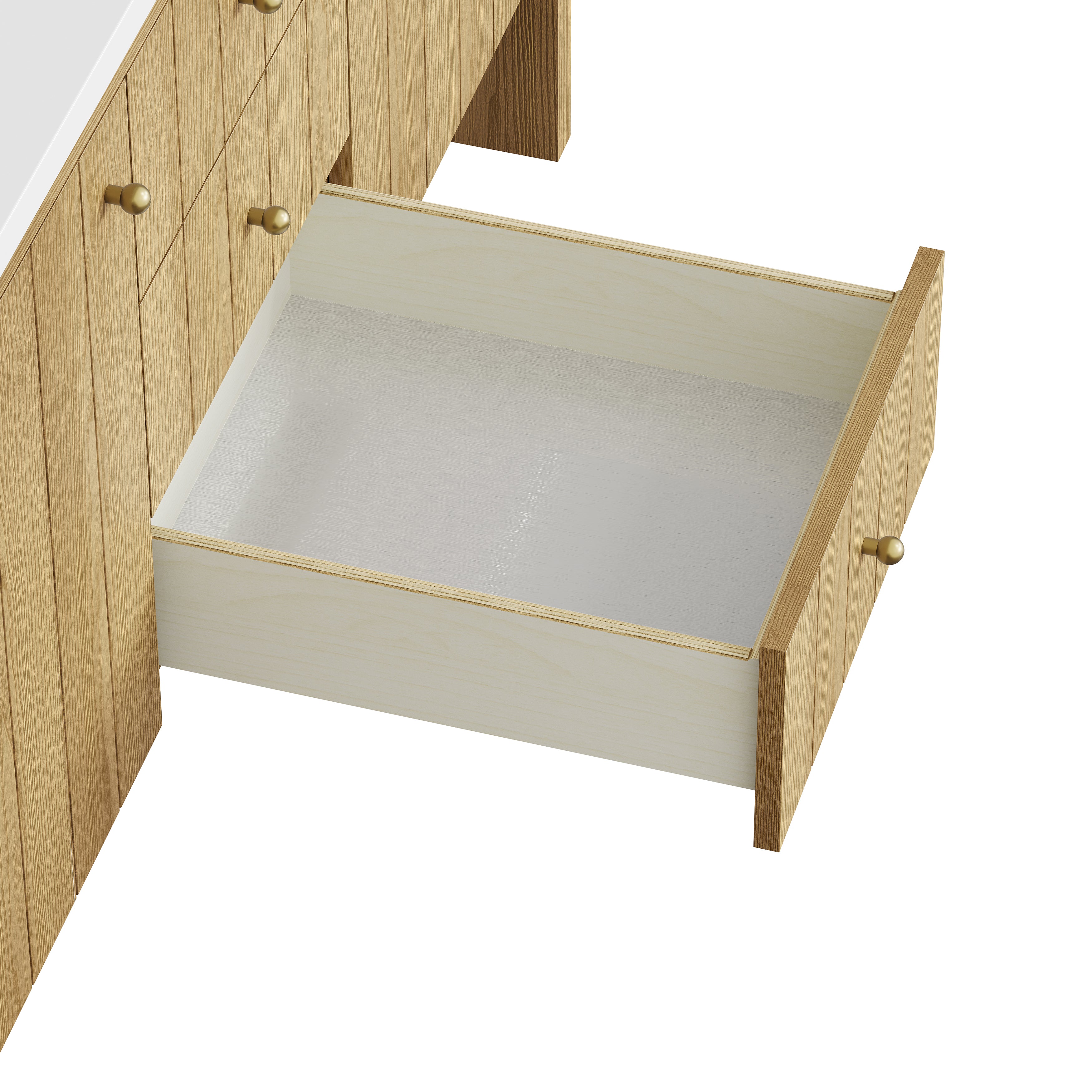 James Martin Hudson 60" Double Vanity in Light Natural Oak with 3cm Countertop and FreePower Wireless Charger