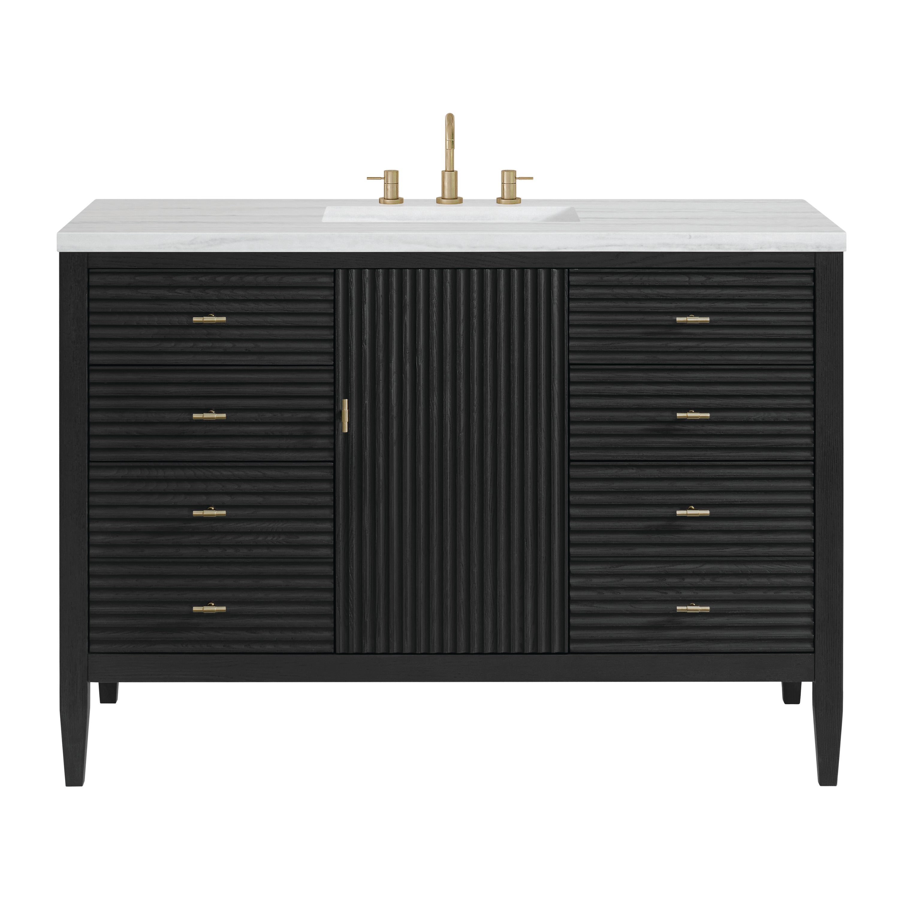 James Martin Myrrin 48" Single Vanity in Carbon Oak with 3cm Countertop