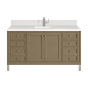 James Martin Chicago 60" Single Vanity in Walnut Whisper with 3cm Countertop