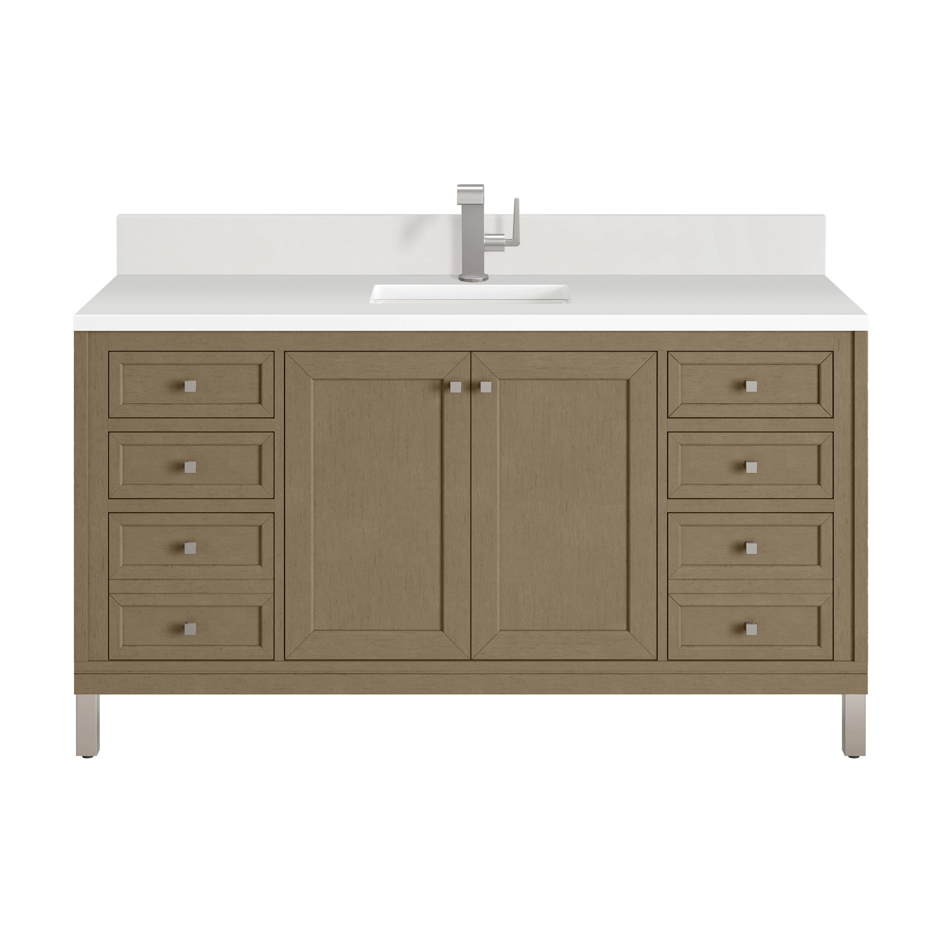 James Martin Chicago 60" Single Vanity in Walnut Whisper with 3cm Countertop