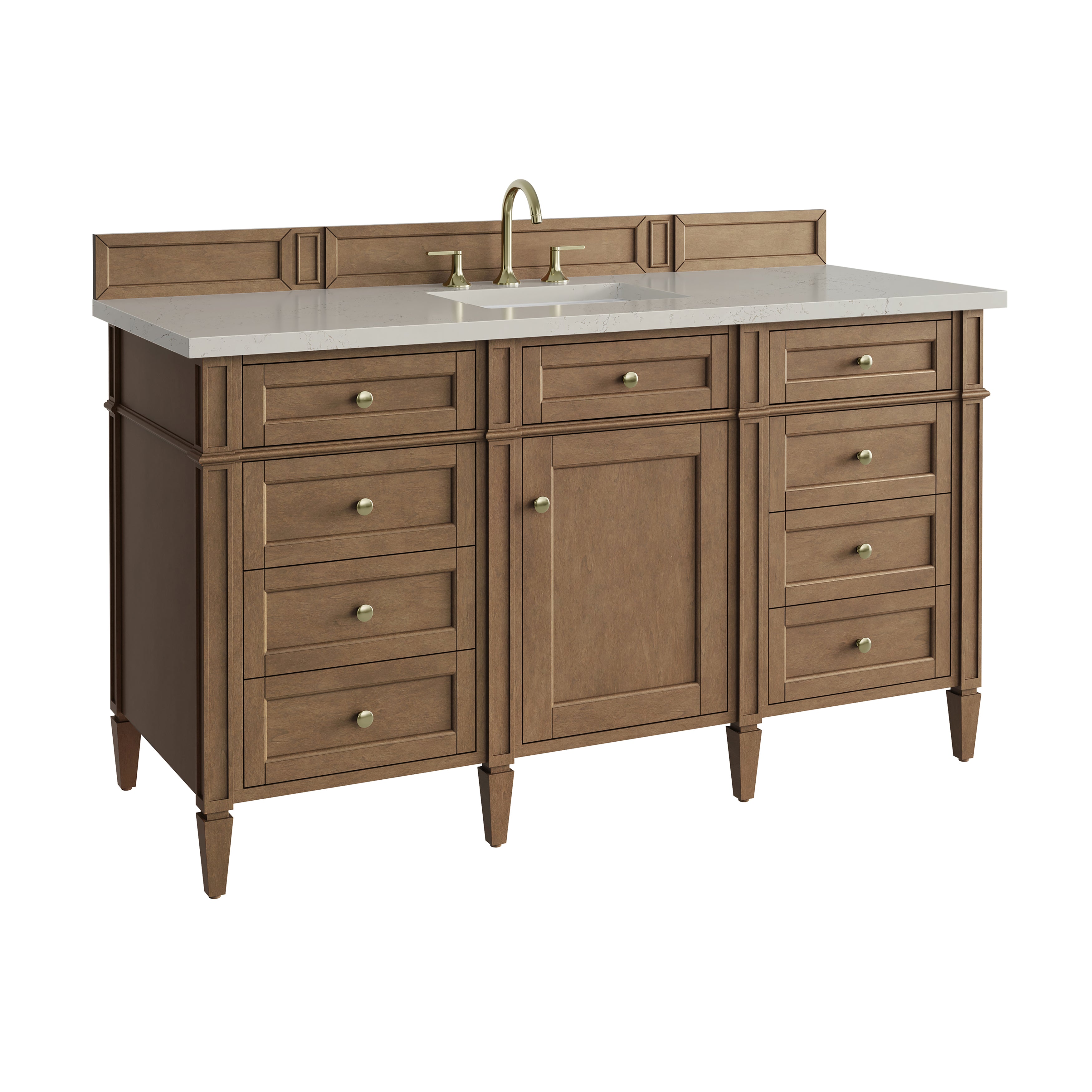 James Martin Brittany 60" Single Vanity in Pecan with 3cm Countertop
