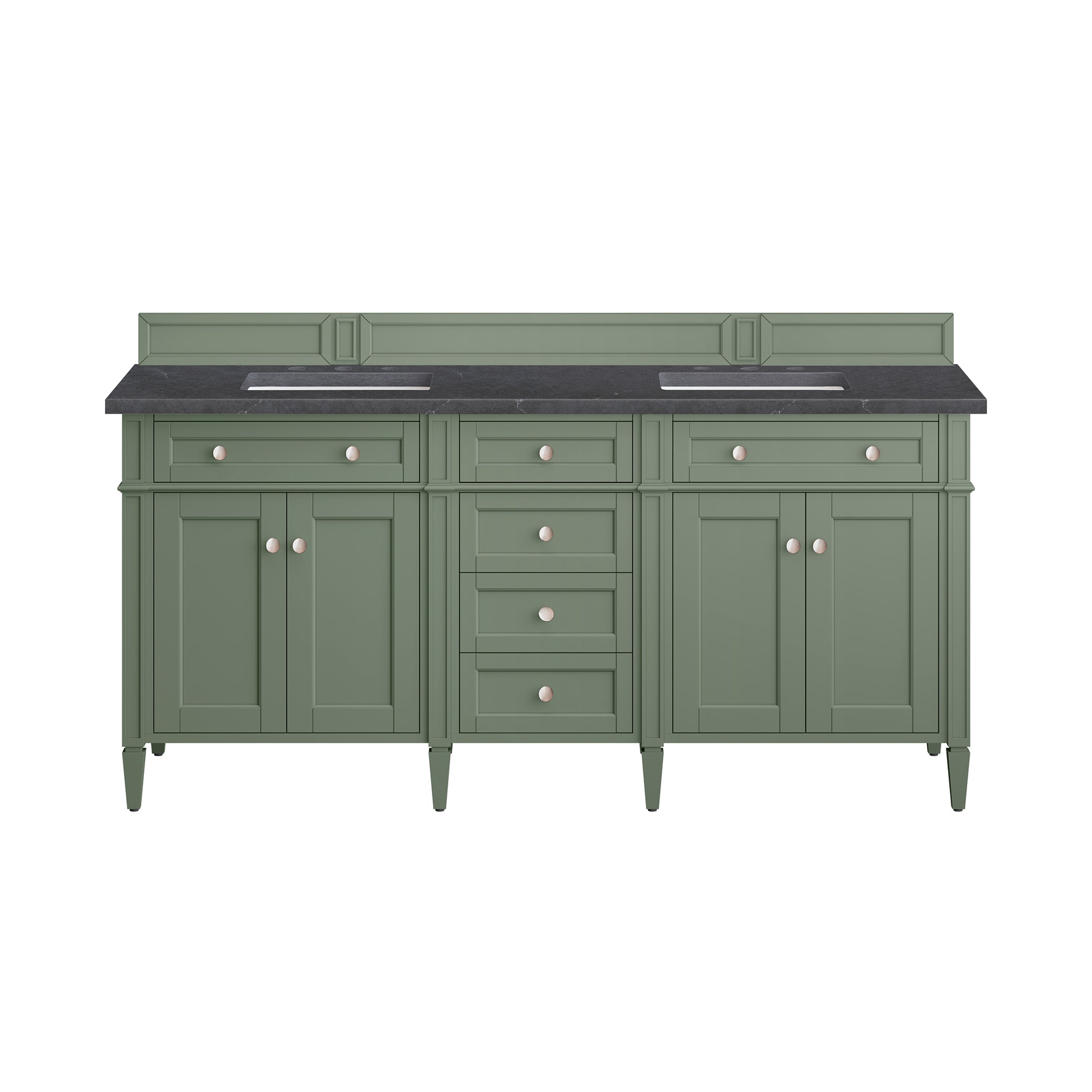 James Martin Brittany 72" Double Vanity in Smokey Celadon with 3cm Countertop