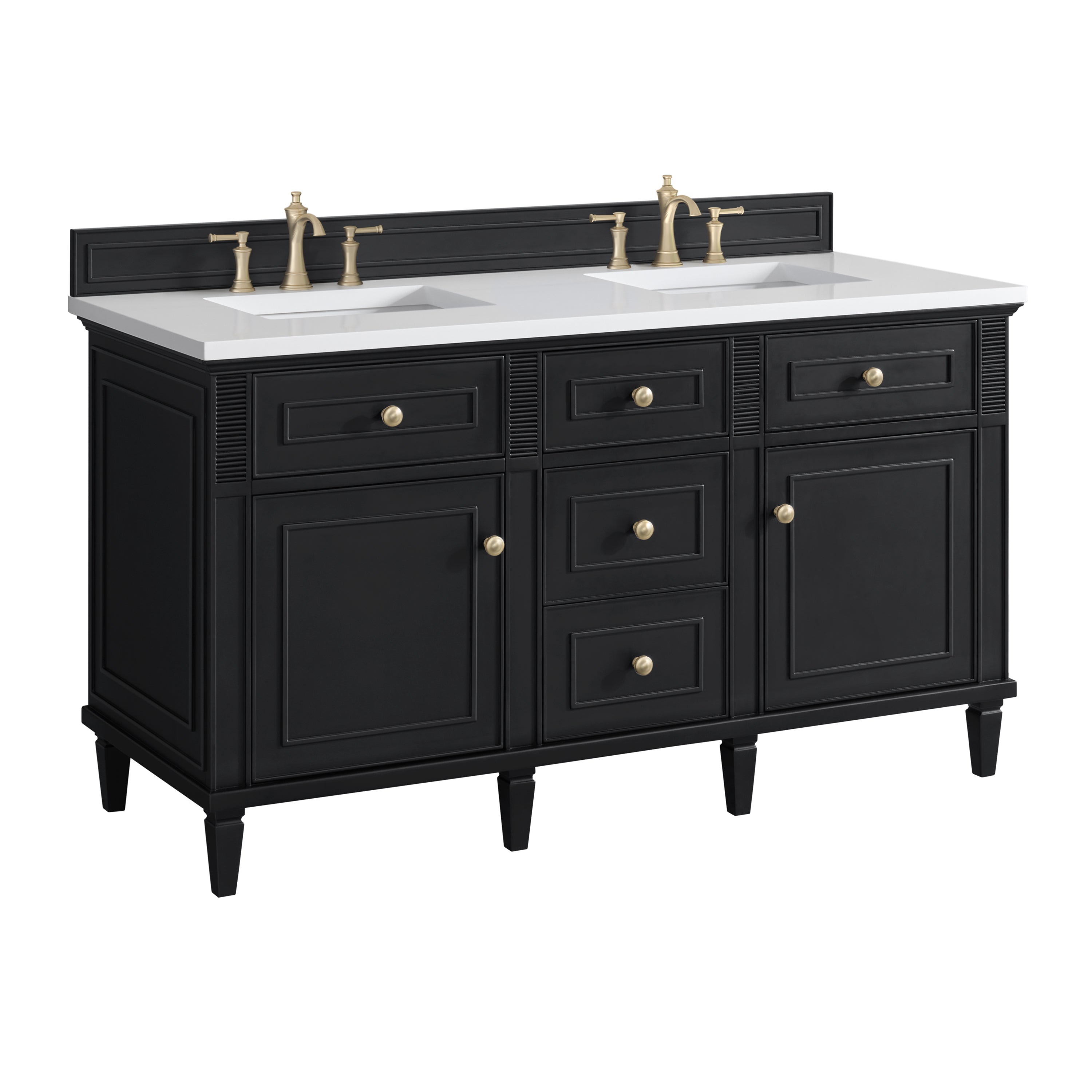 James Martin Lorelai 60" Double Vanity in Black Onyx with 3cm Countertop