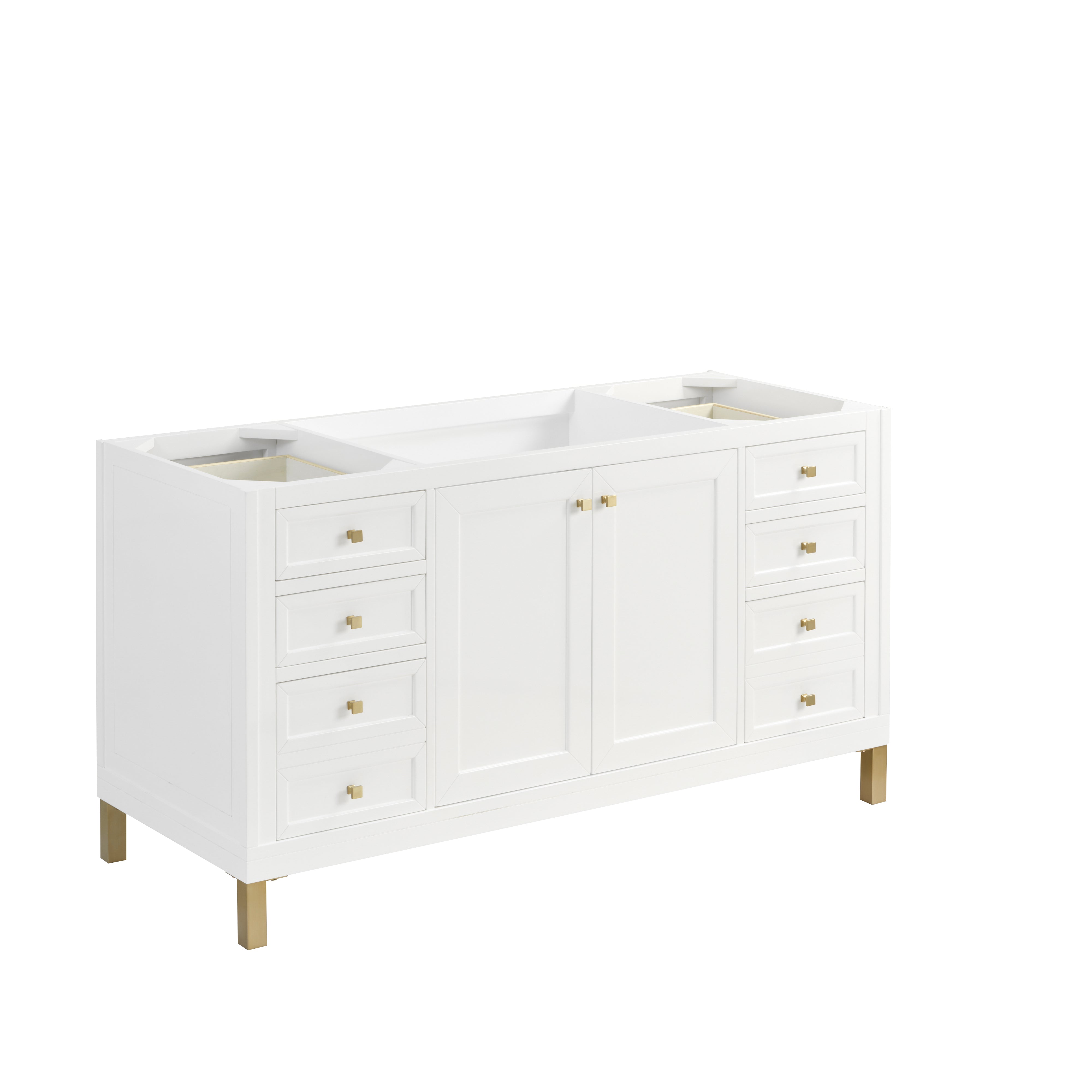 James Martin Chicago 60" Single Vanity in Glossy White with 3cm Countertop and FreePower Wireless Charger