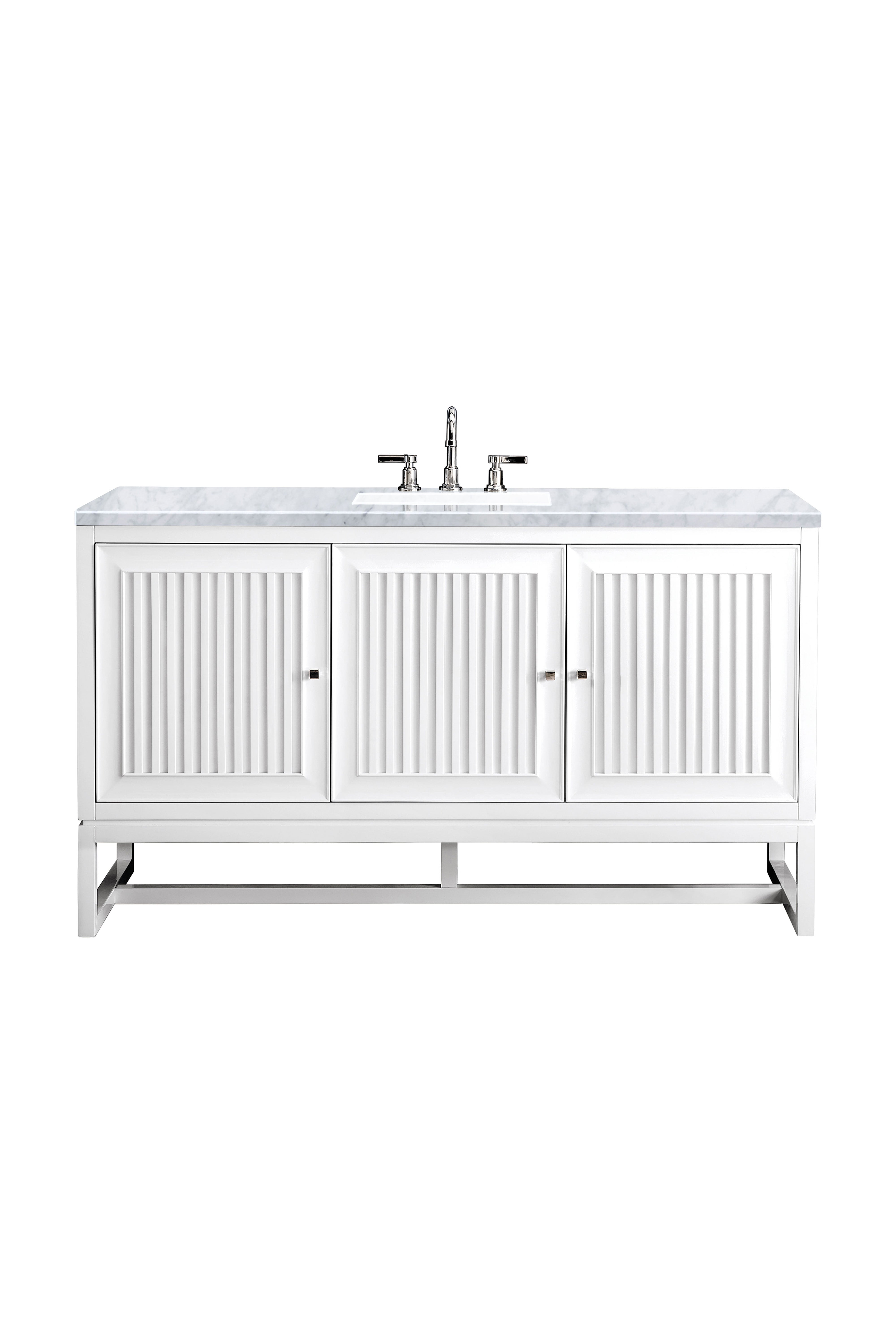 James Martin Athens 60" Single Vanity in Glossy White with 3cm Countertop