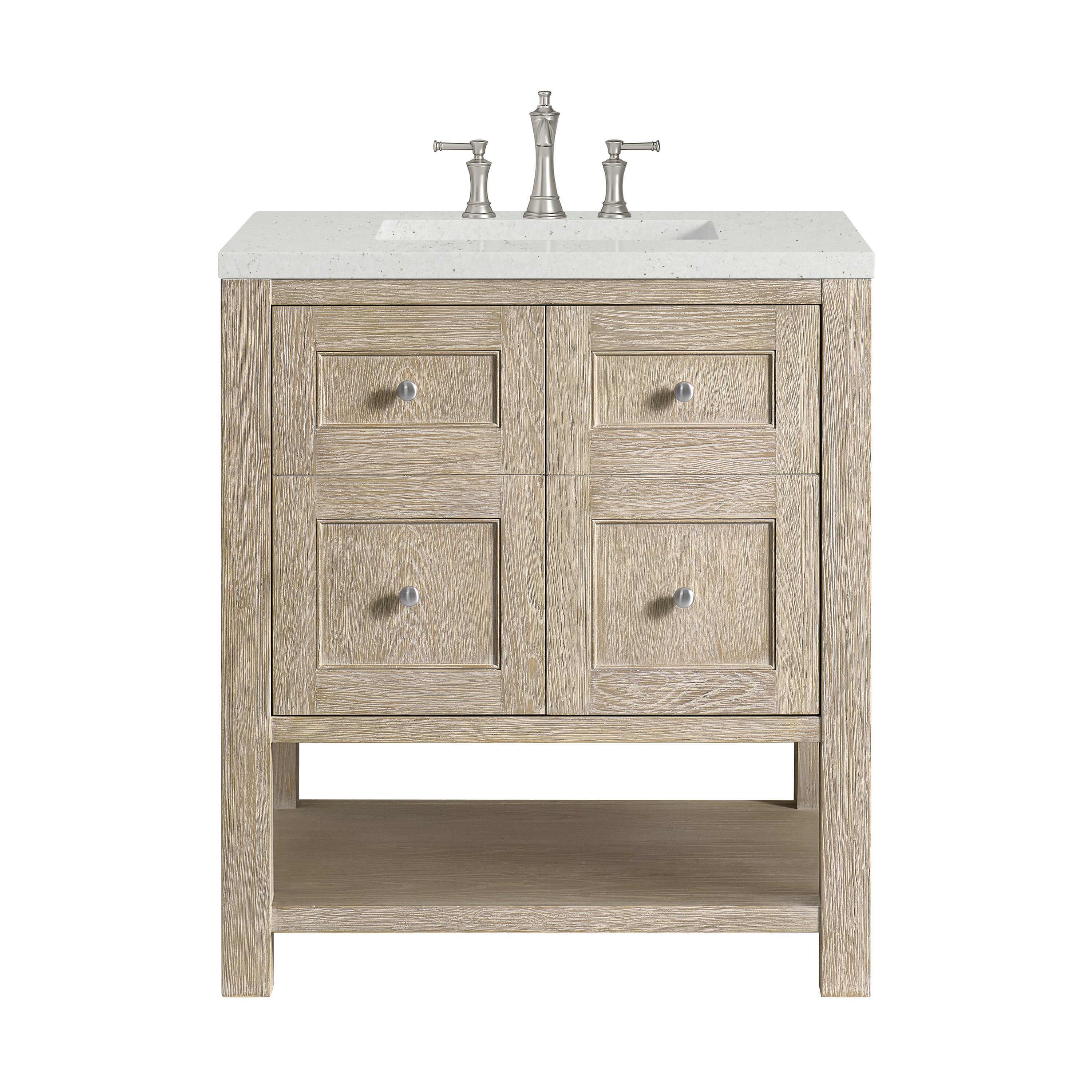 James Martin Breckenridge 30" Single Vanity in Whitewashed Oak with 3cm Countertop