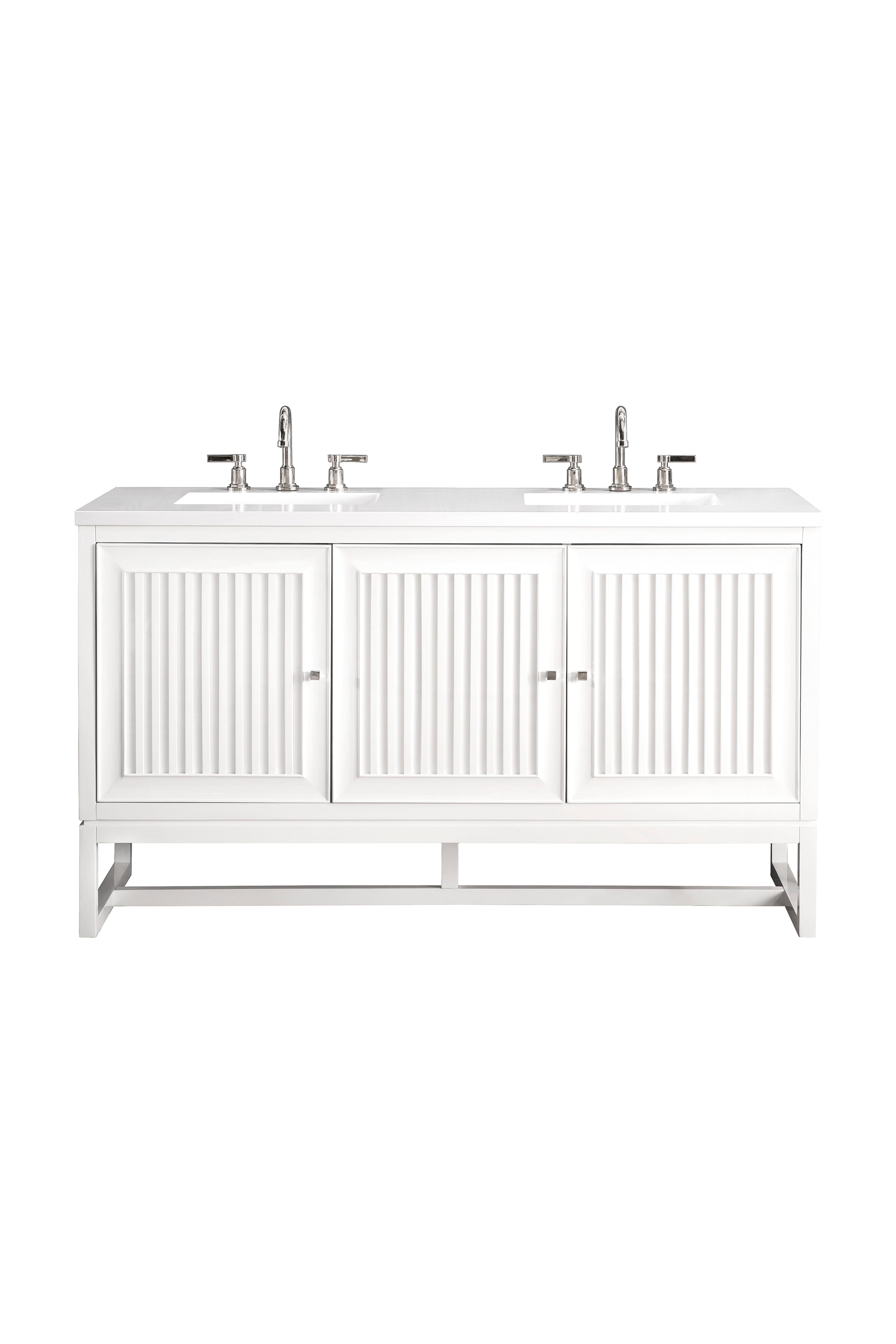 James Martin Athens 60" Double Vanity in Glossy White with 3cm Countertop