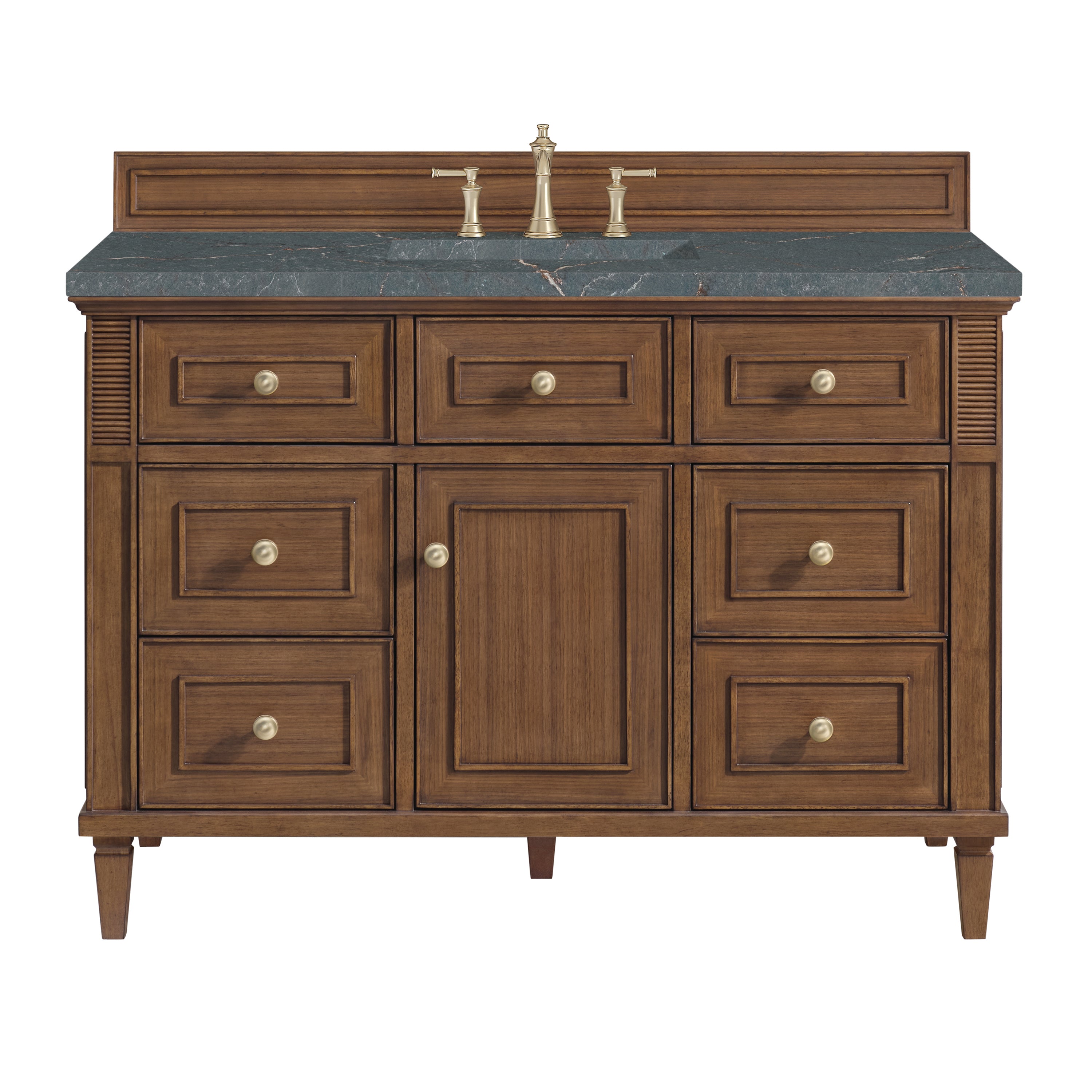 James Martin Lorelai 48" Single Vanity in Mid-Century Walnut with 3cm Countertop