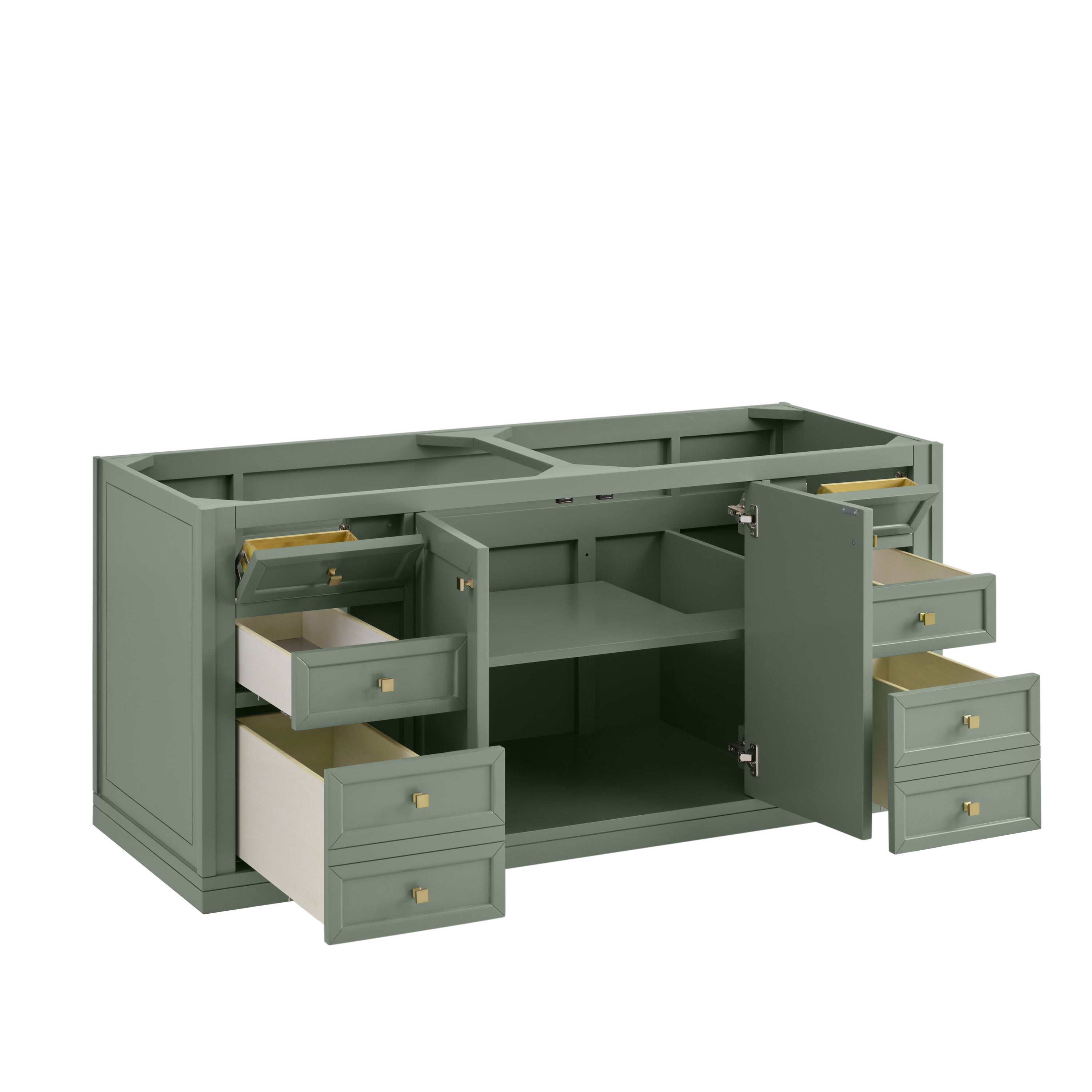 James Martin Chicago 60" Double Vanity in Smokey Celadon with 3cm Countertop