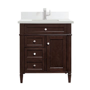 James Martin Brittany 30" Single Vanity in Burnished Mahogany with 3cm Countertop