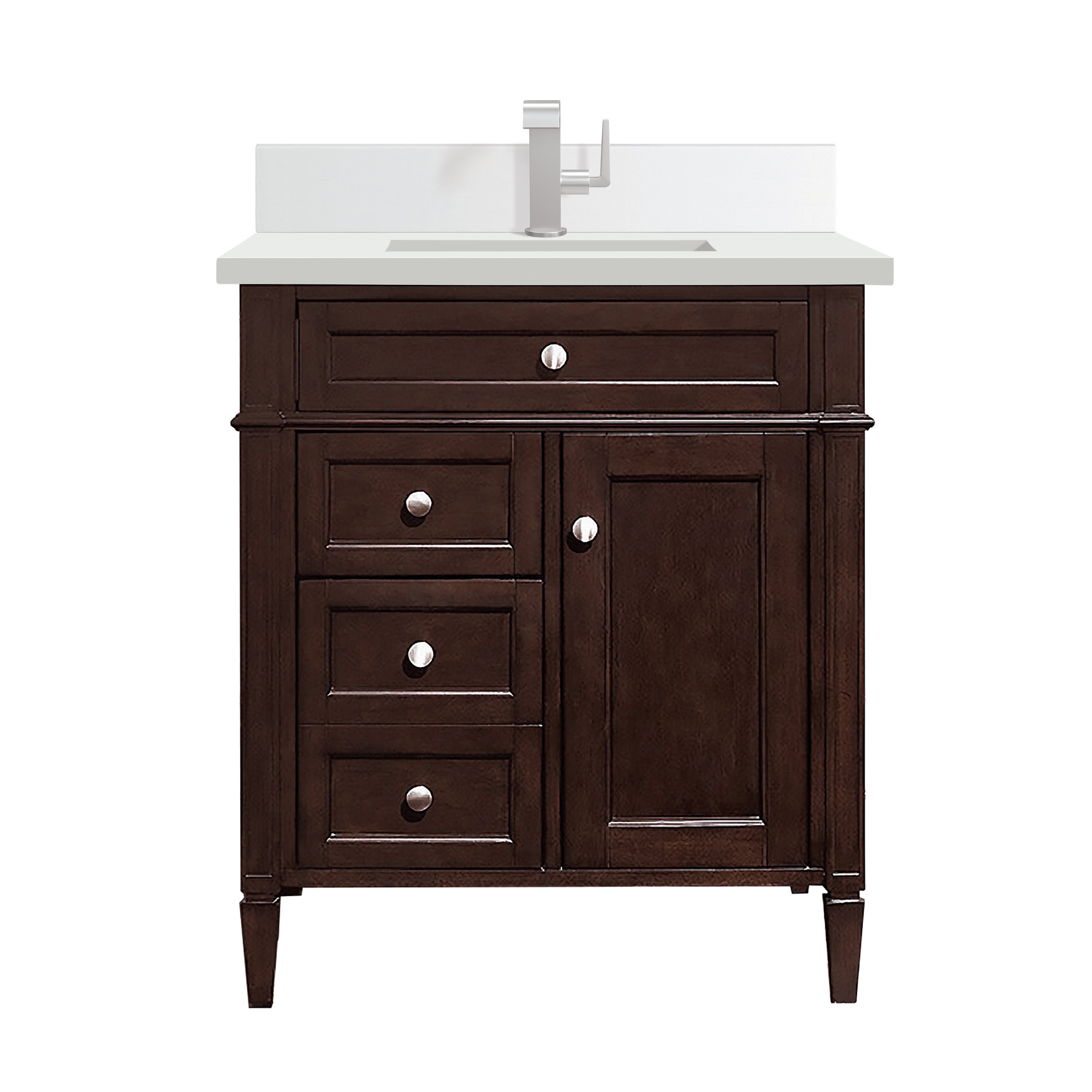 James Martin Brittany 30" Single Vanity in Burnished Mahogany with 3cm Countertop