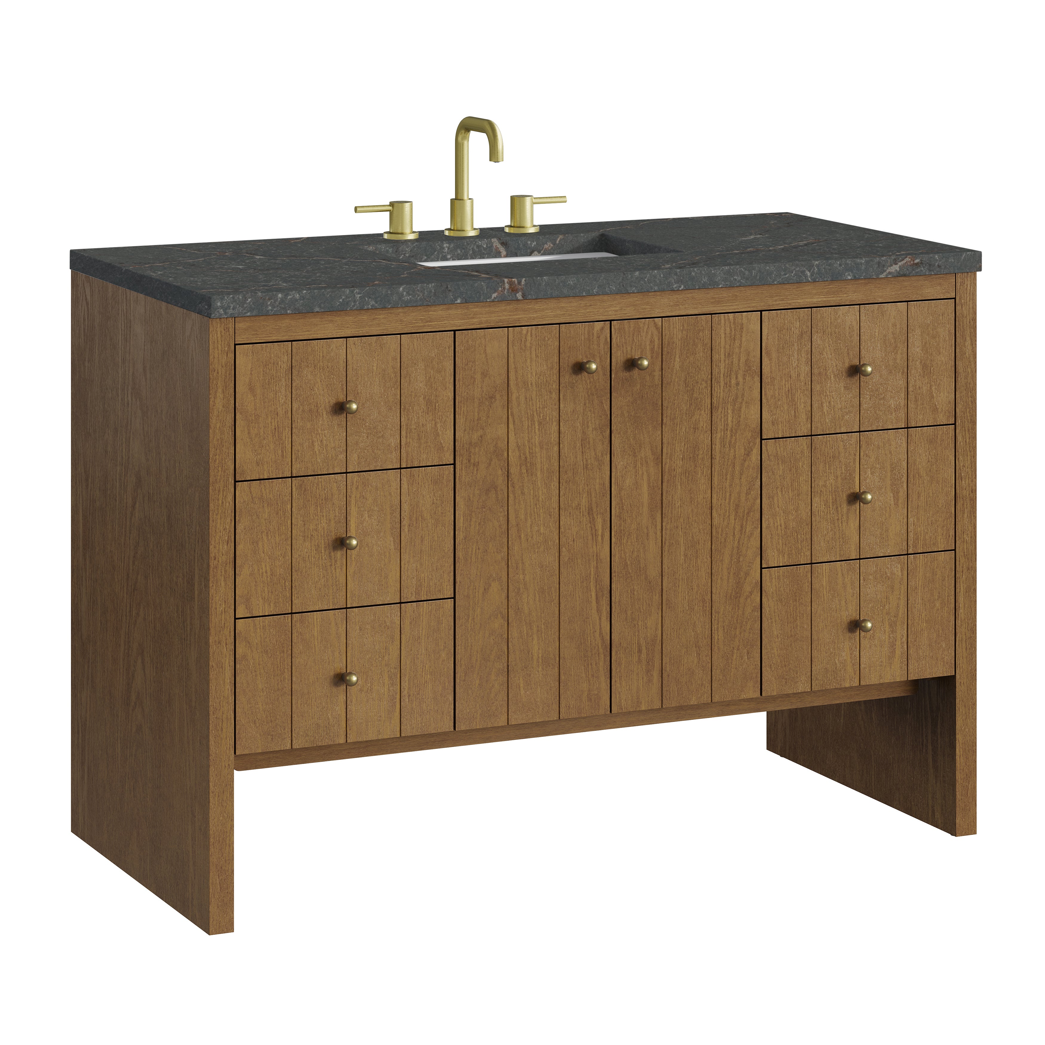 James Martin Hudson 48" Single Vanity in Honey Oak with 3cm Countertop