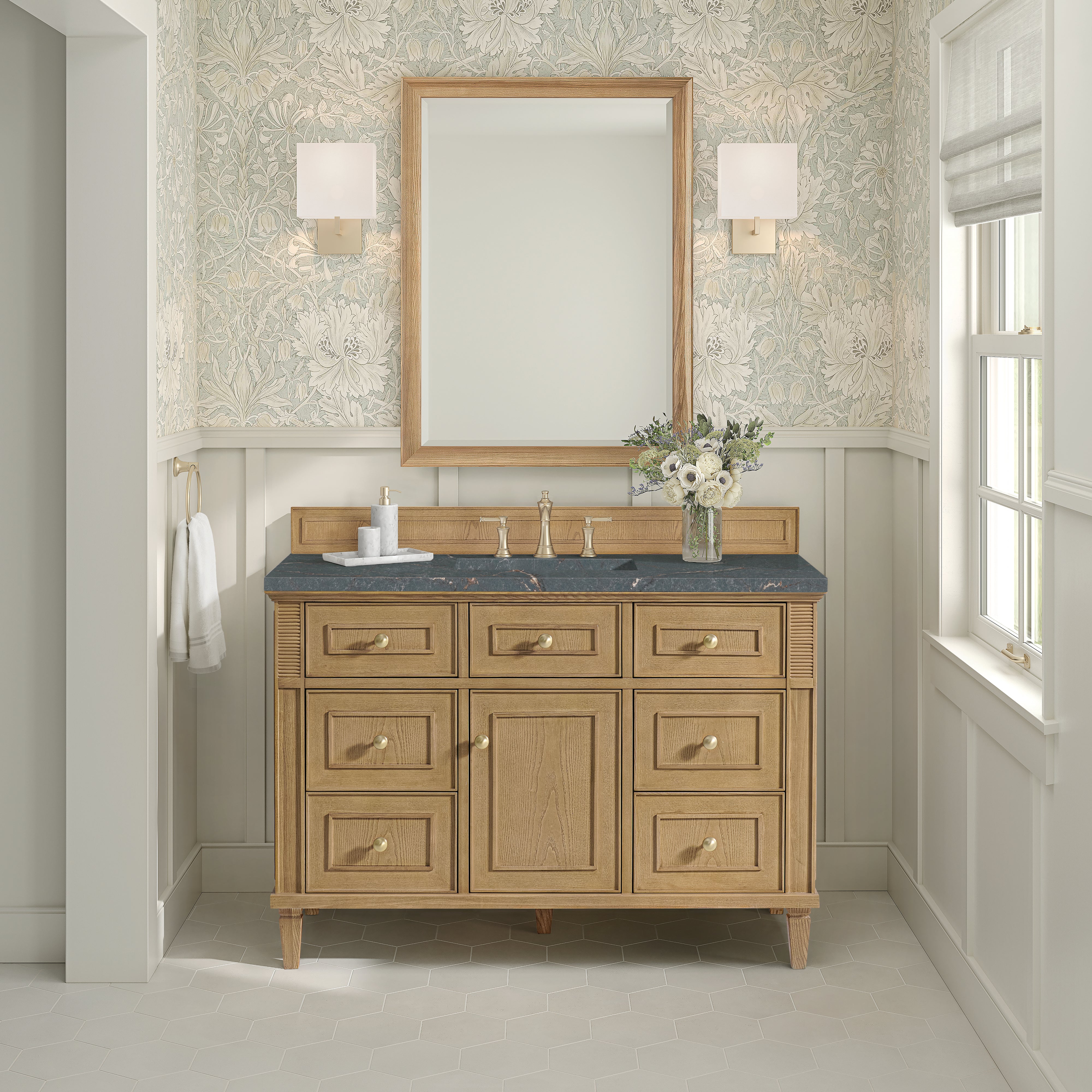 James Martin Lorelai 48" Single Vanity in Light Natural Oak with 3cm Countertop