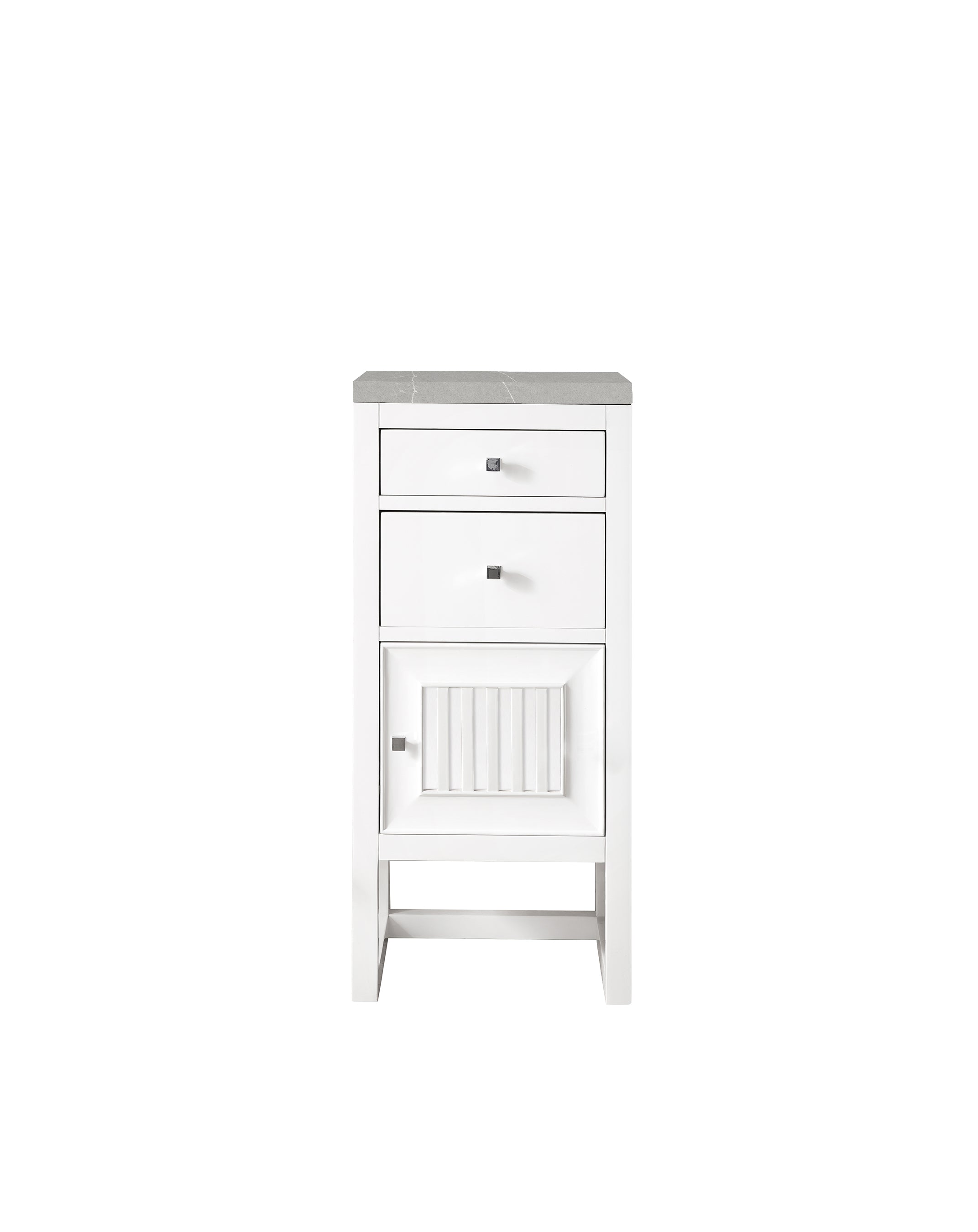 James Martin Athens 15" Base Cabinet with Drawers and Right Door in Glossy White with 3cm Countertop