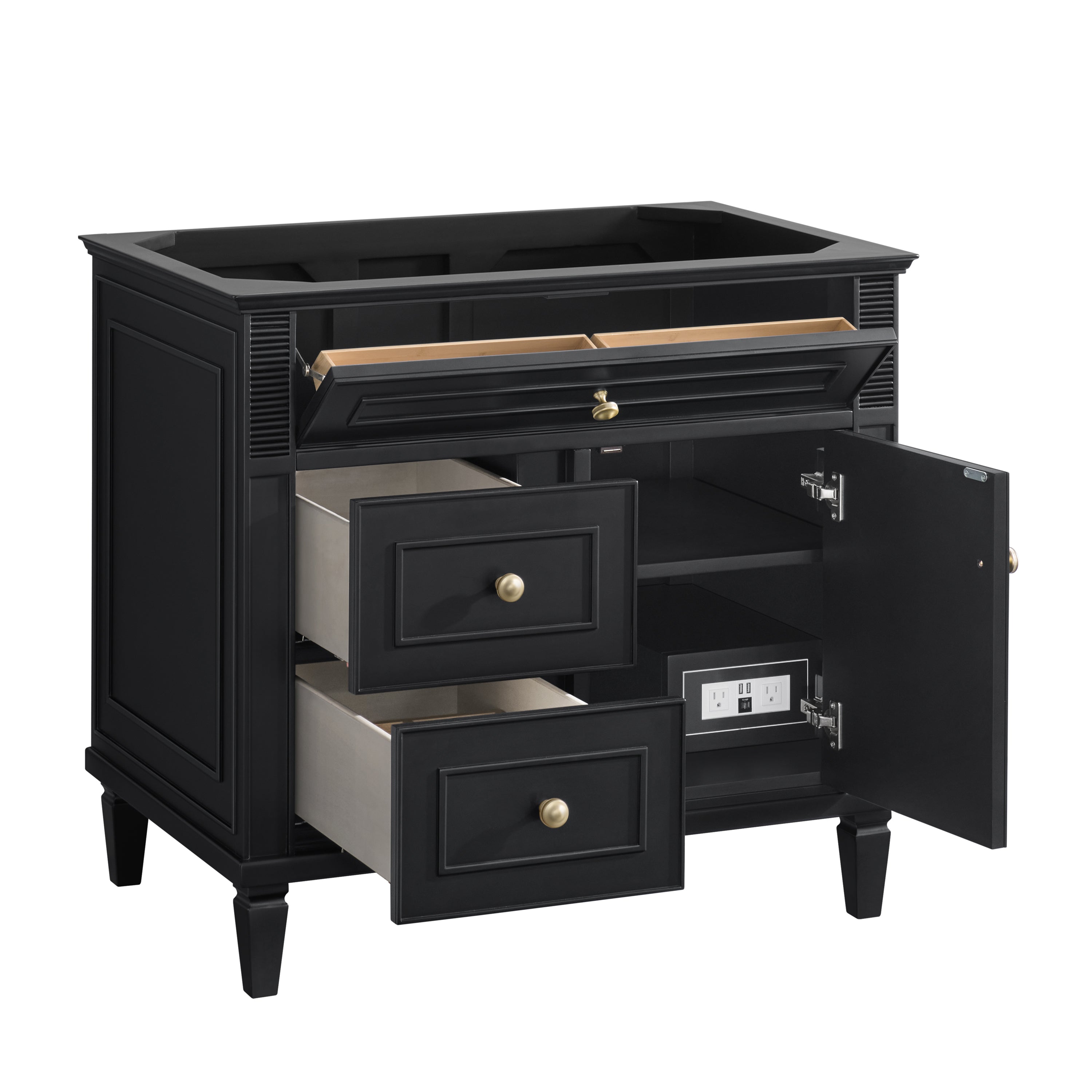 James Martin Lorelai 36" Single Vanity in Black Onyx with 3cm Countertop