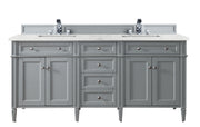 James Martin Brittany 72" Double Vanity in Urban Gray with 3cm Countertop and FreePower Wireless Charger