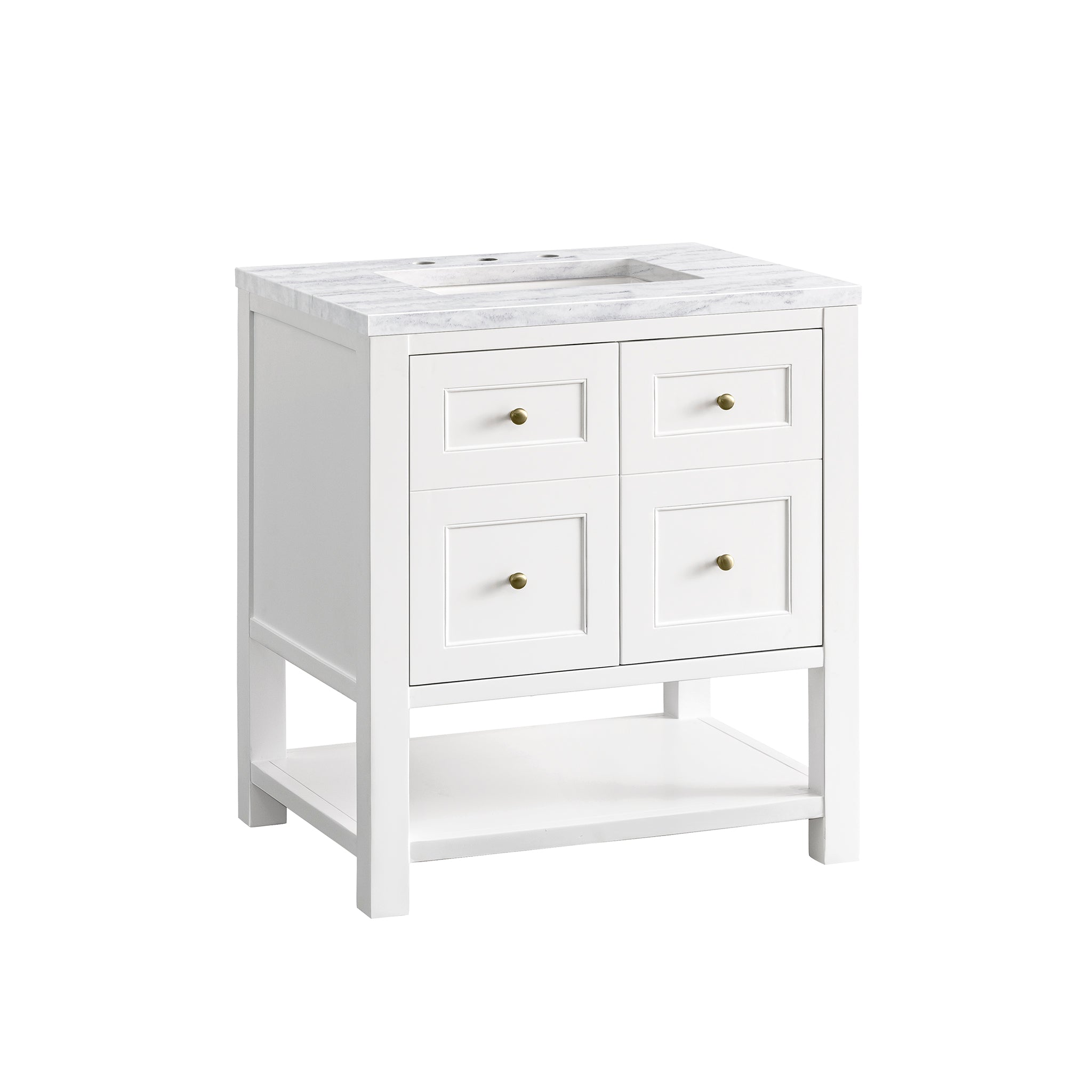 James Martin Breckenridge 30" Single Vanity in Bright White with 3cm Countertop