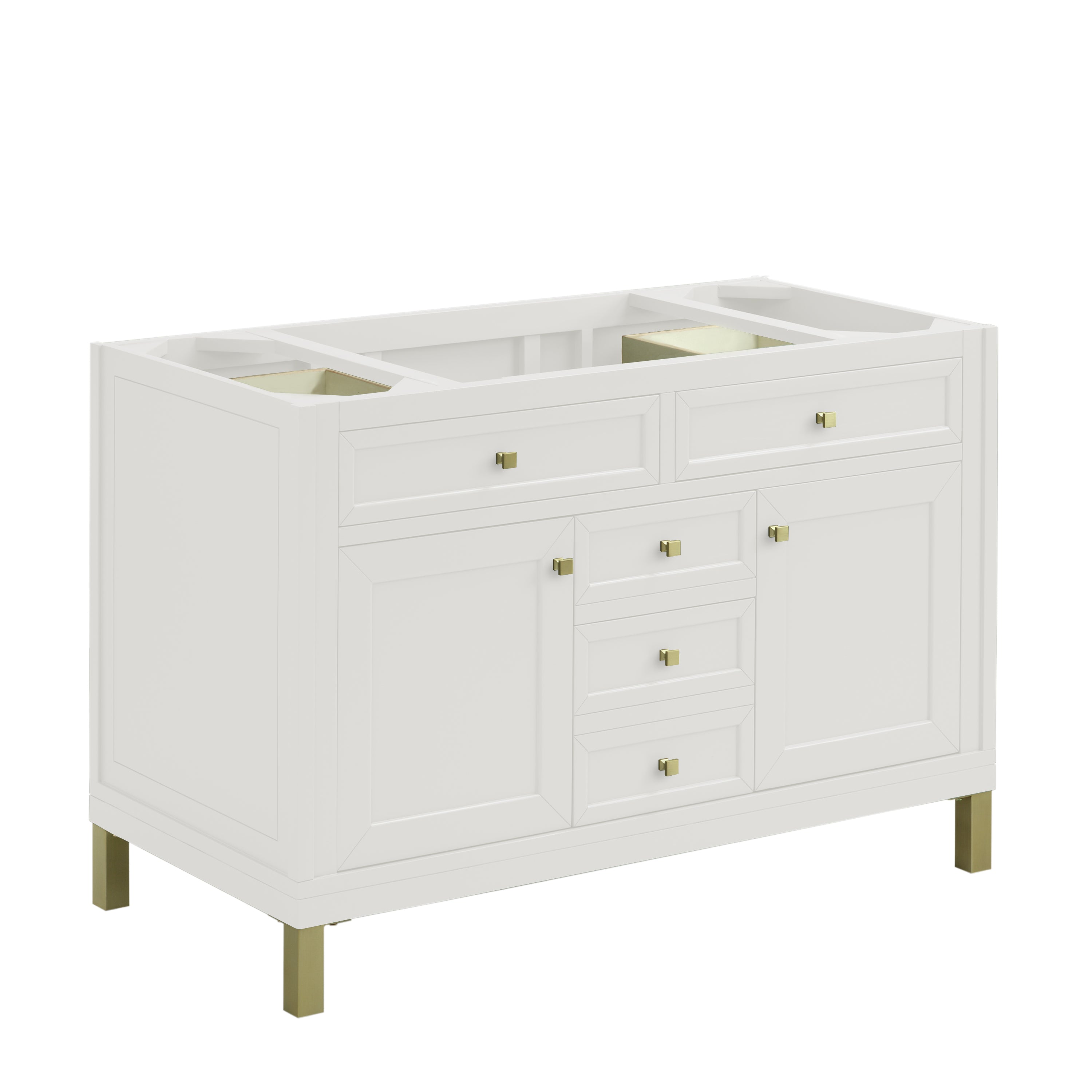 James Martin Chicago 48" Single Vanity in Glossy White with 3cm Countertop and FreePower Wireless Charger