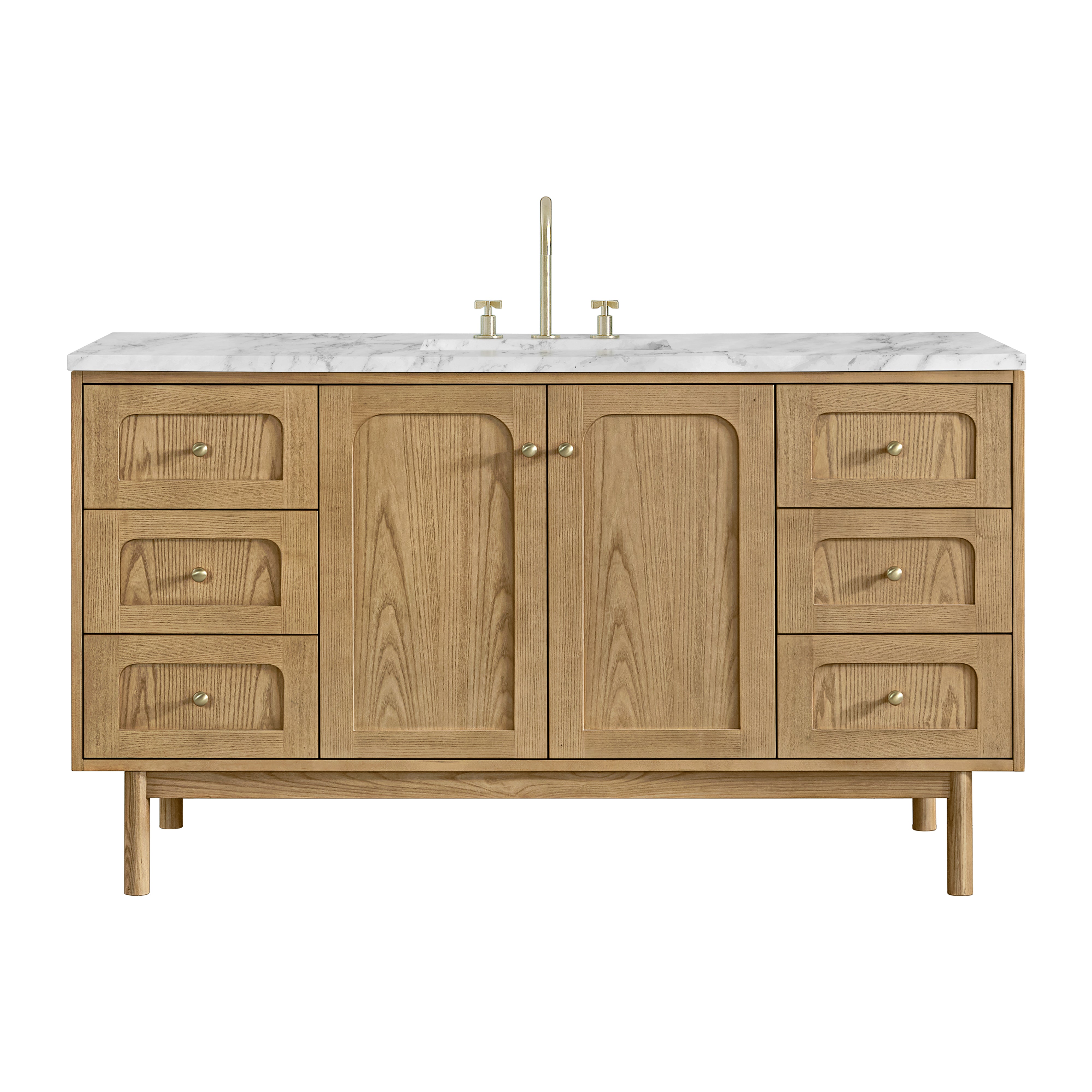 James Martin Laurent 60" Single Vanity in Light Natural Oak with 3cm Countertop