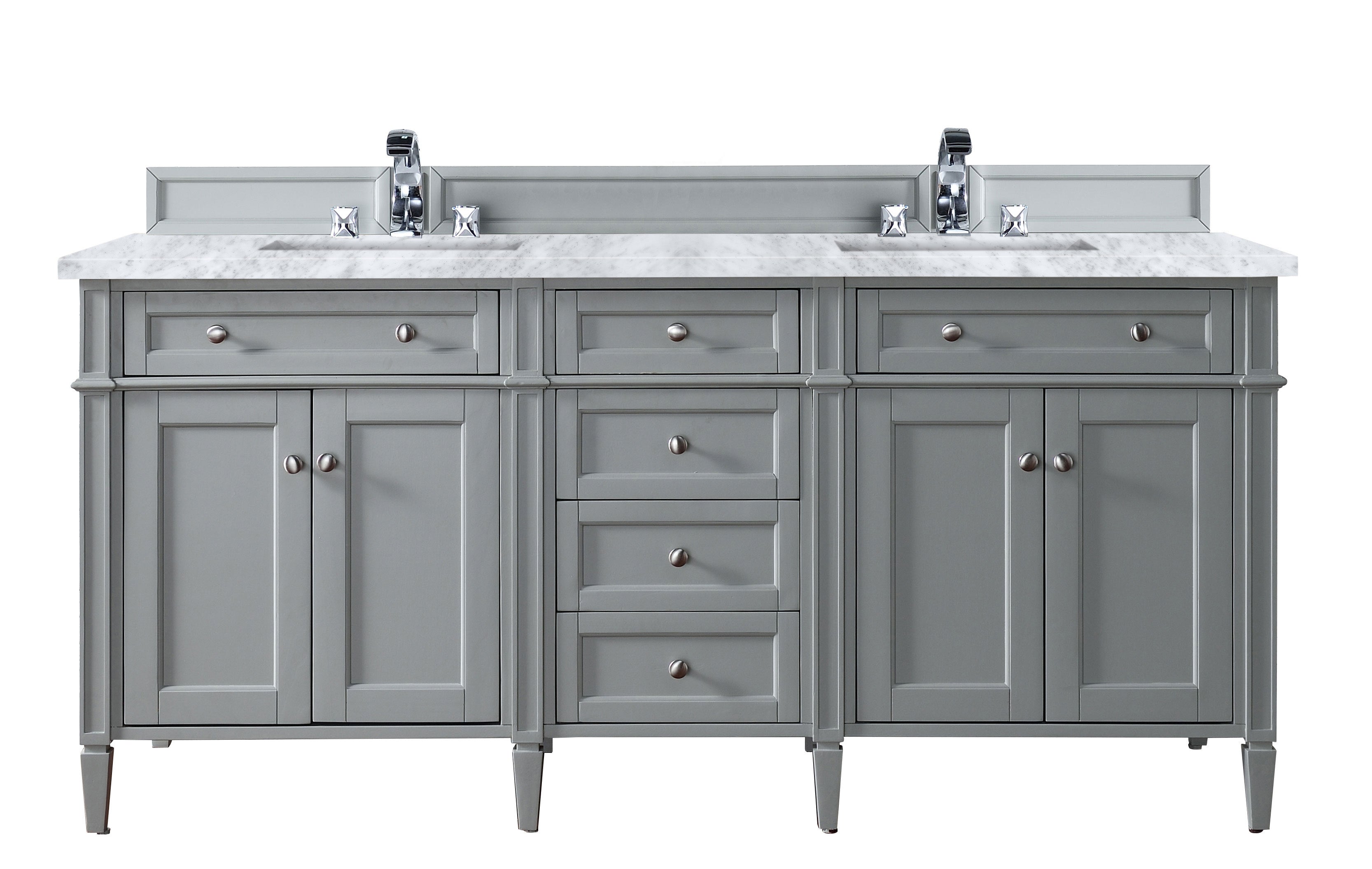 James Martin Brittany 72" Double Vanity in Urban Gray with 3cm Countertop