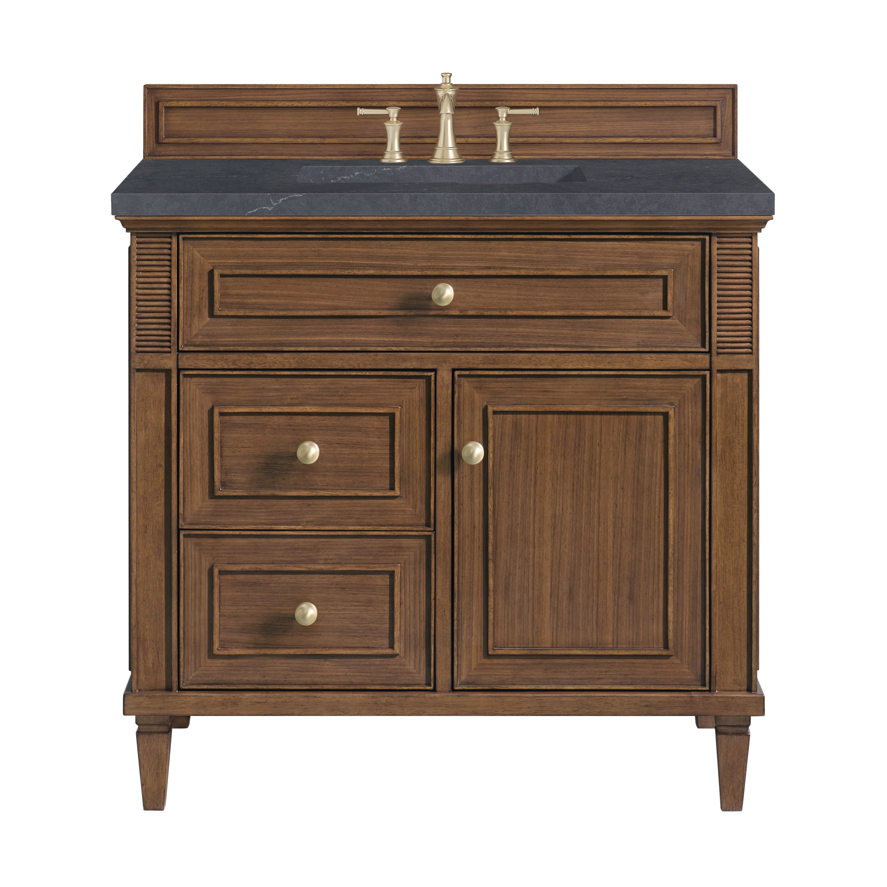 James Martin Lorelai 36" Single Vanity in Mid-Century Walnut with 3cm Countertop