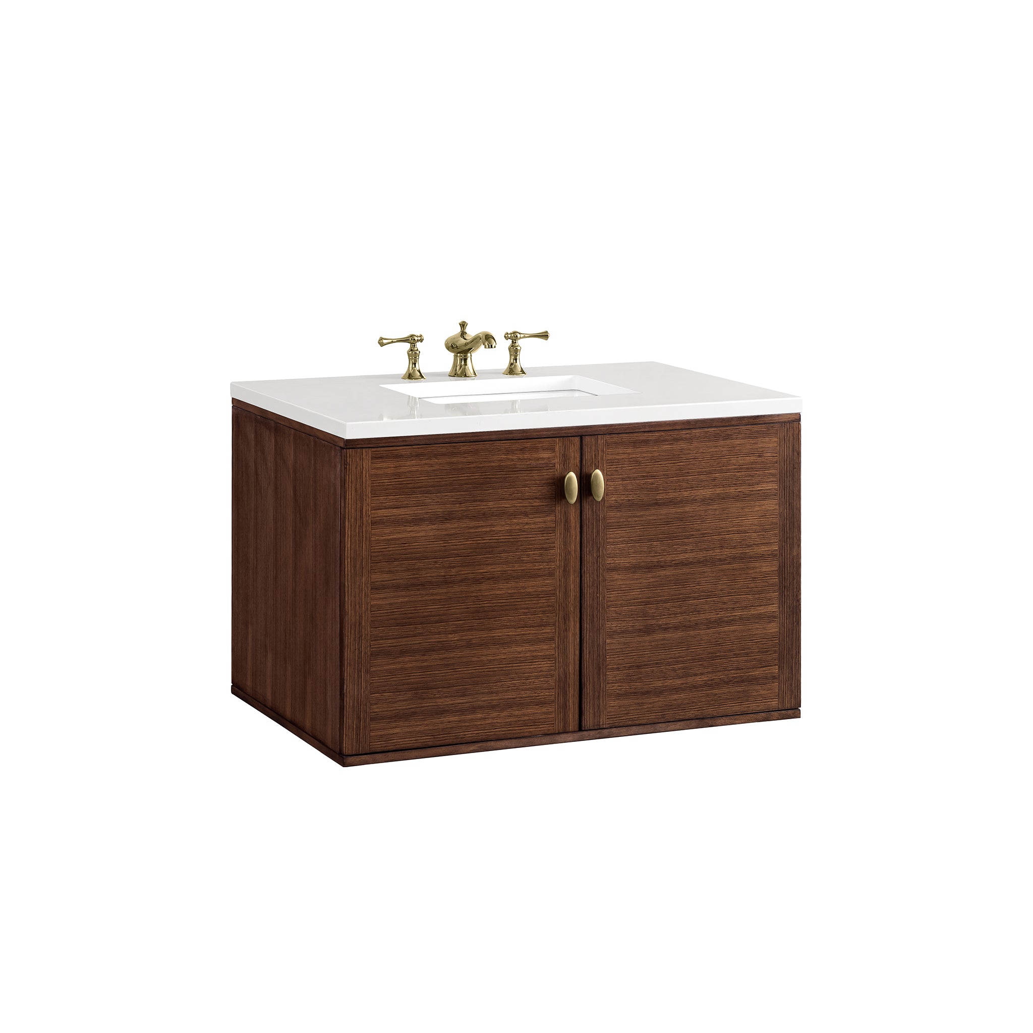 James Martin Amberly 36" Single Vanity in Mid-Century Walnut with 3cm Countertop