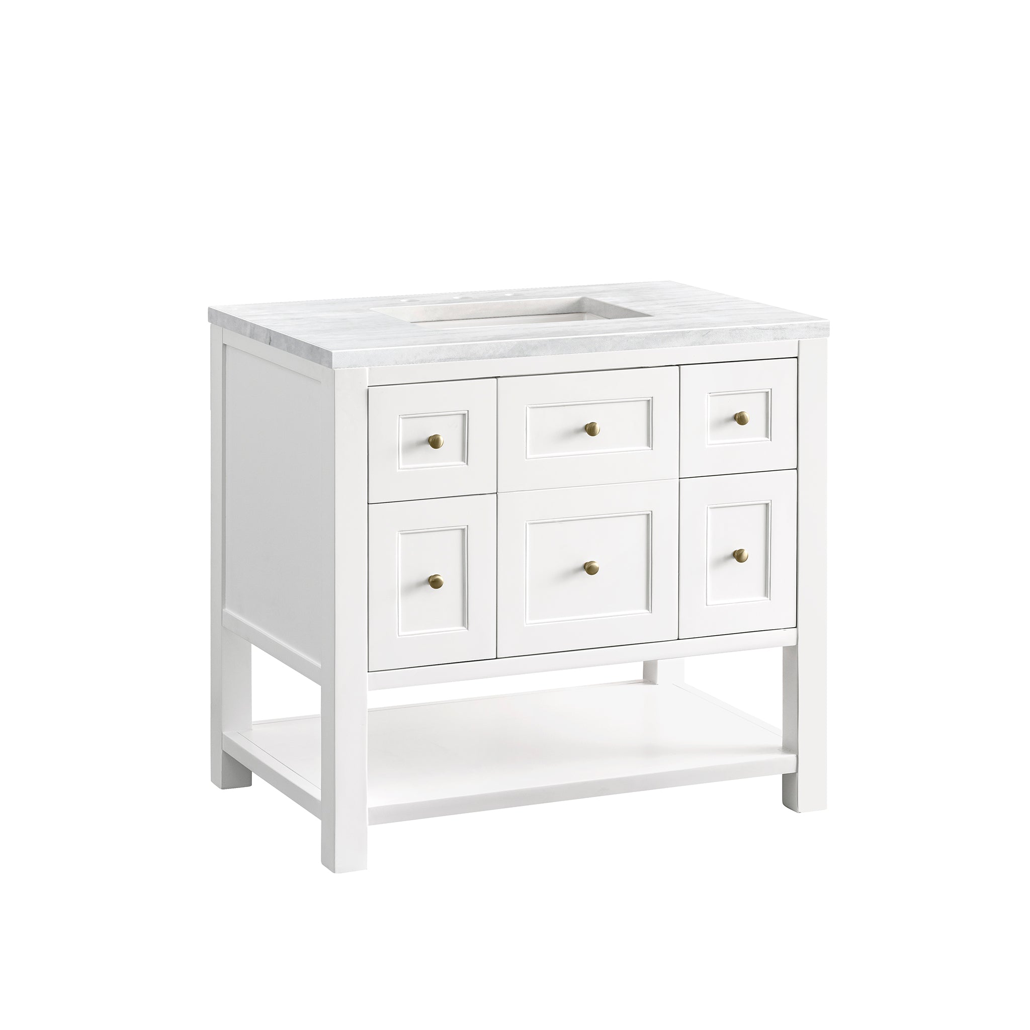 James Martin Breckenridge 36" Single Vanity in Bright White with 3cm Countertop