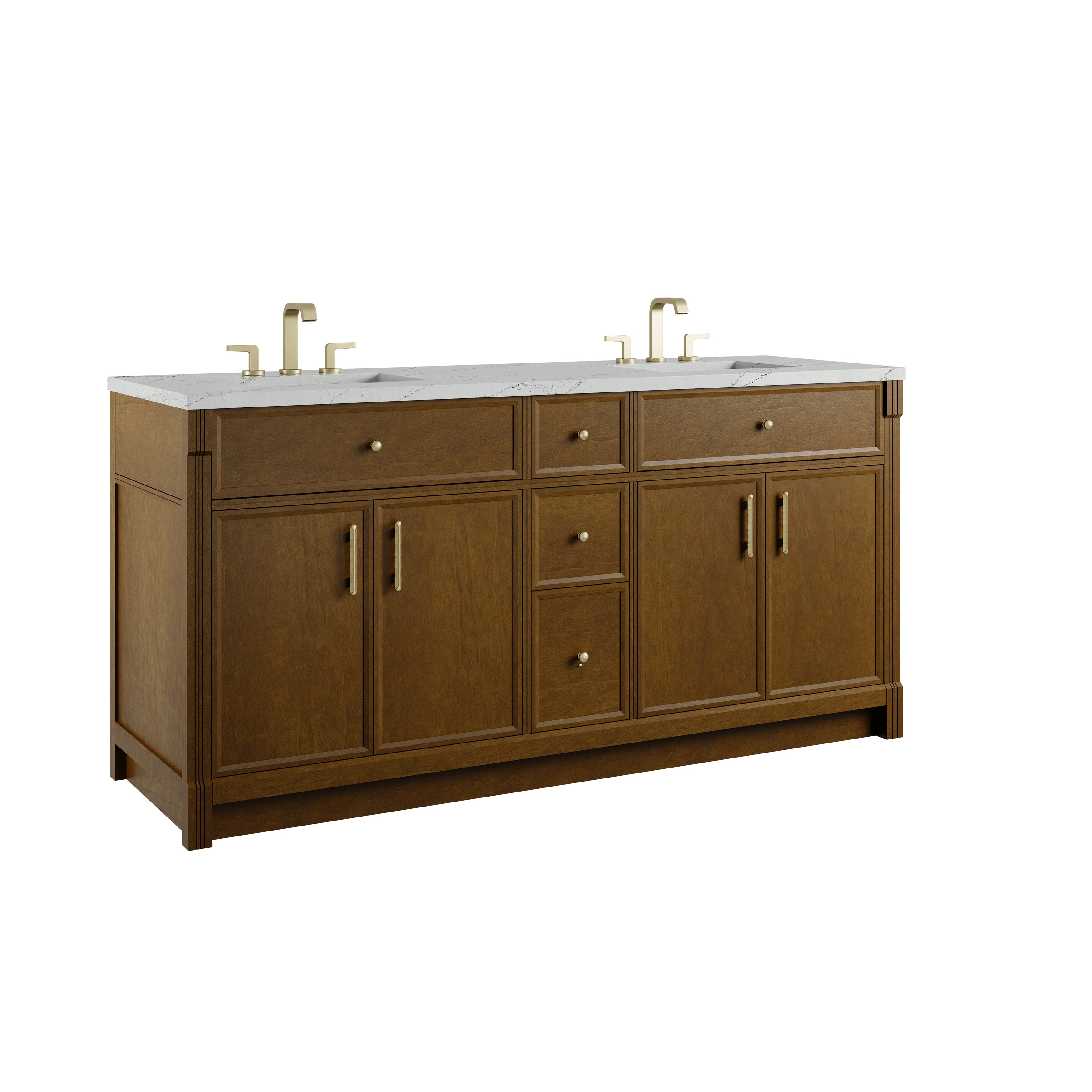 James Martin Bellshire 72" Double Vanity in Honey Oak with 3cm Countertop