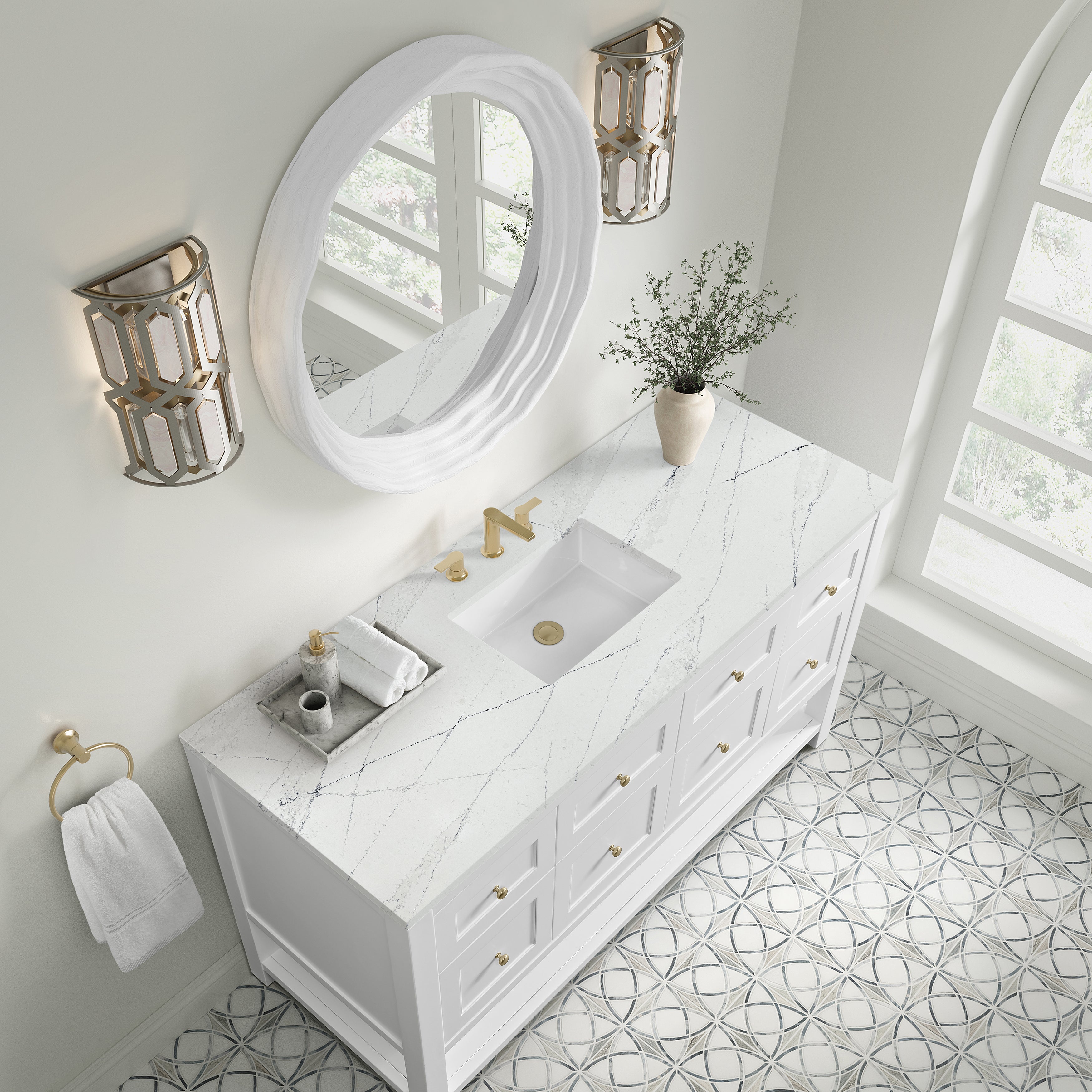 James Martin Breckenridge 60" Single Vanity in Bright White with 3cm Countertop