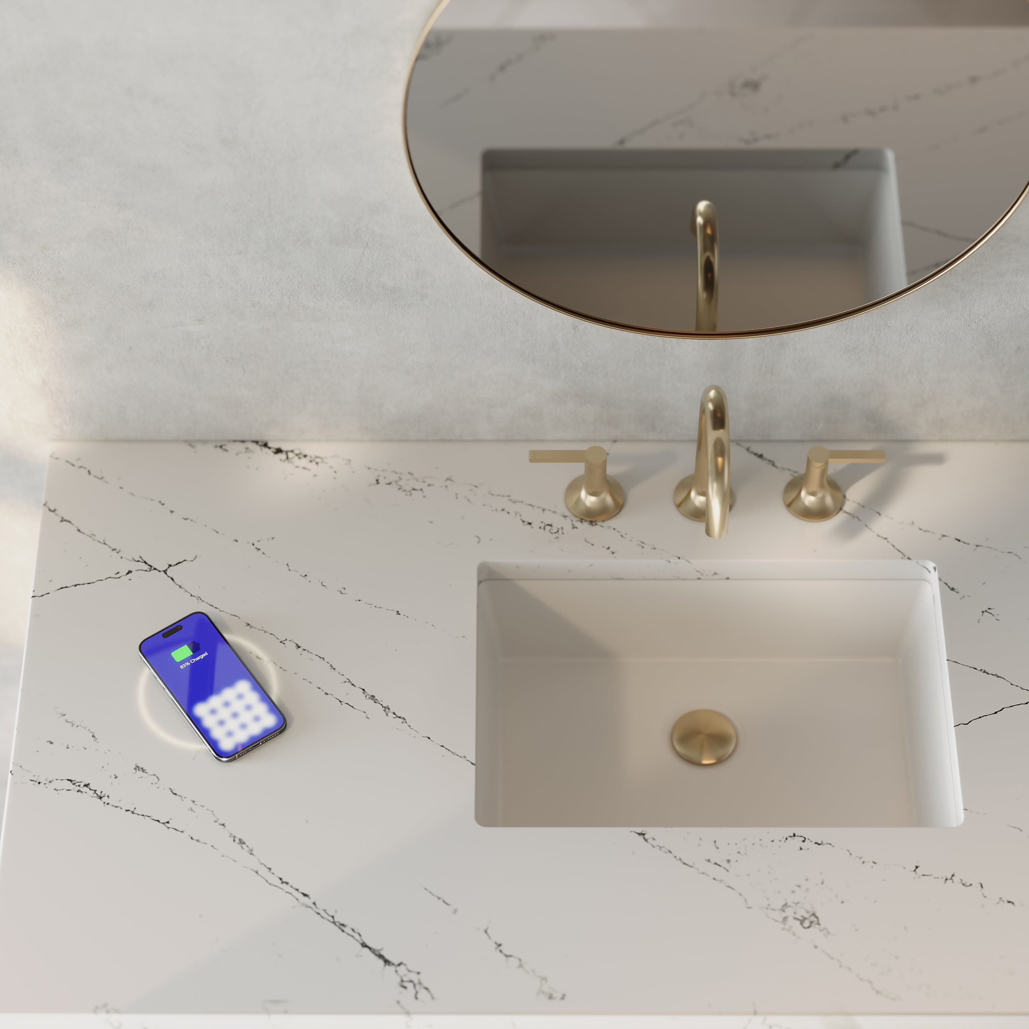 James Martin Myrrin 48" Single Vanity in Carbon Oak with 3cm Countertop and FreePower Wireless Charger