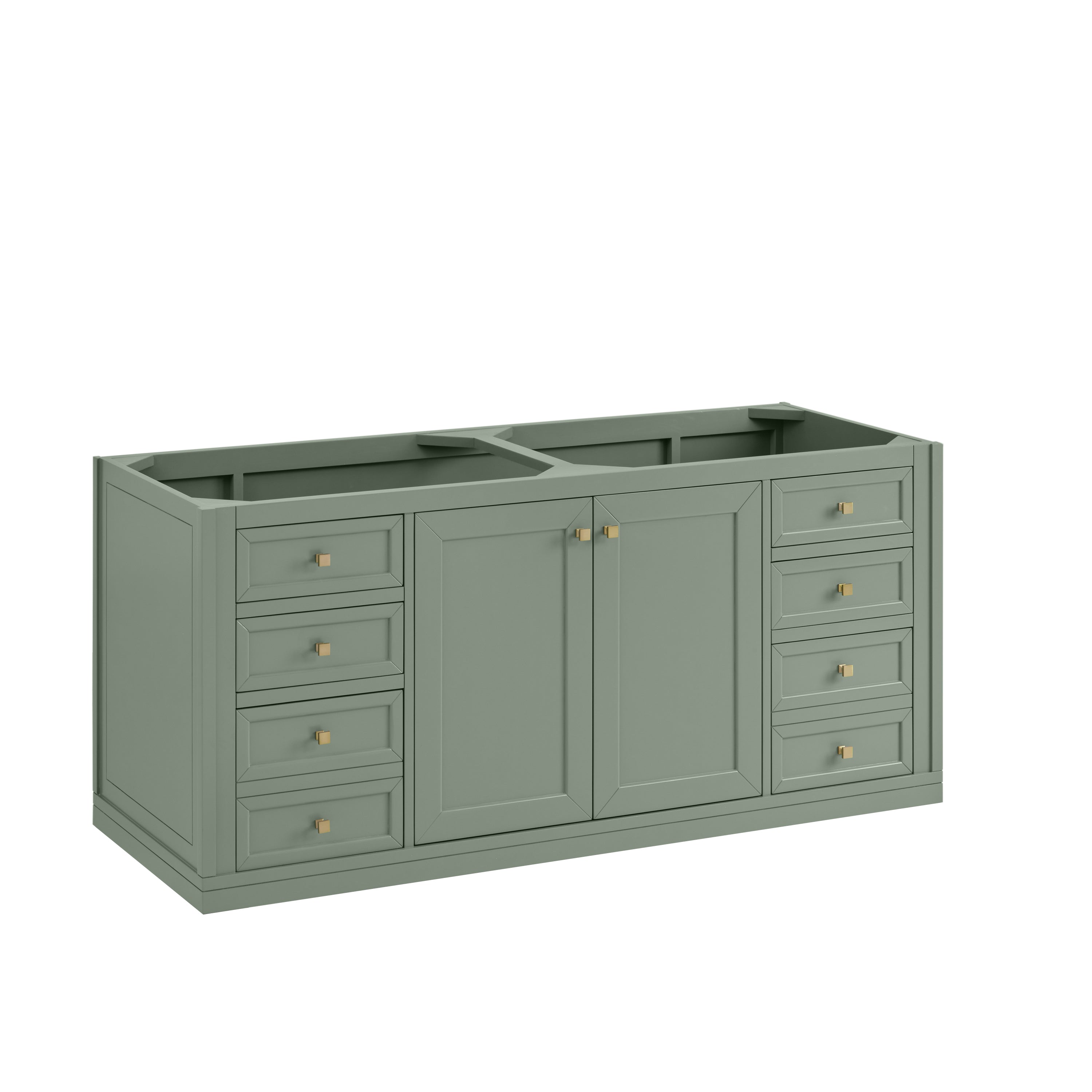 James Martin Chicago 60" Double Vanity in Smokey Celadon with 3cm Countertop