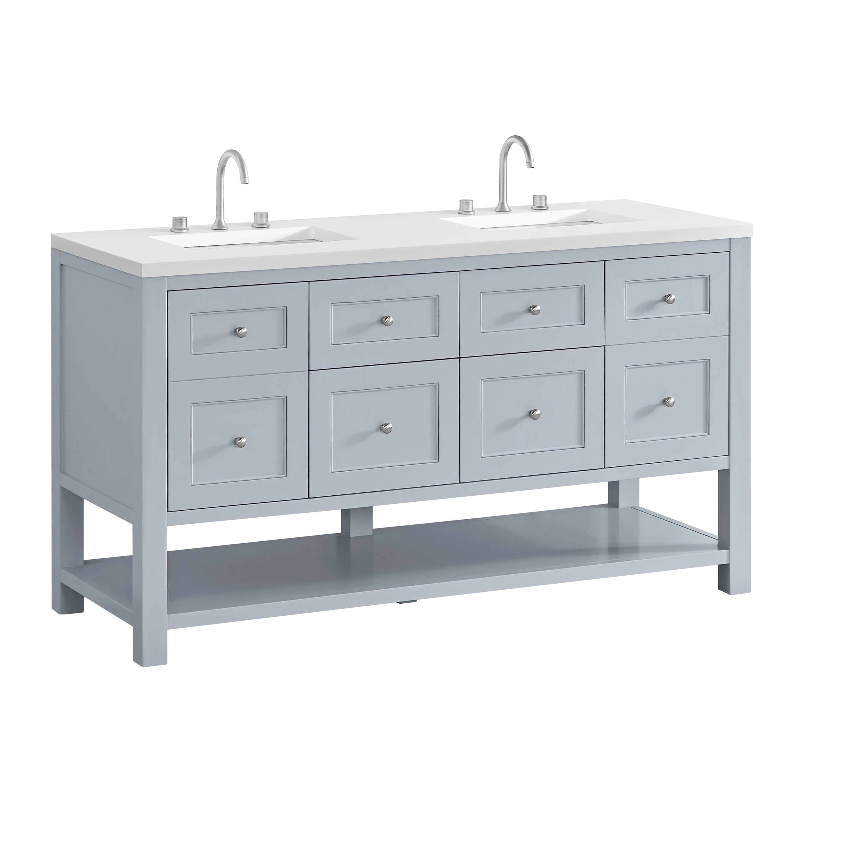James Martin Breckenridge 60" Double Vanity in Serenity Blue with 3cm Countertop