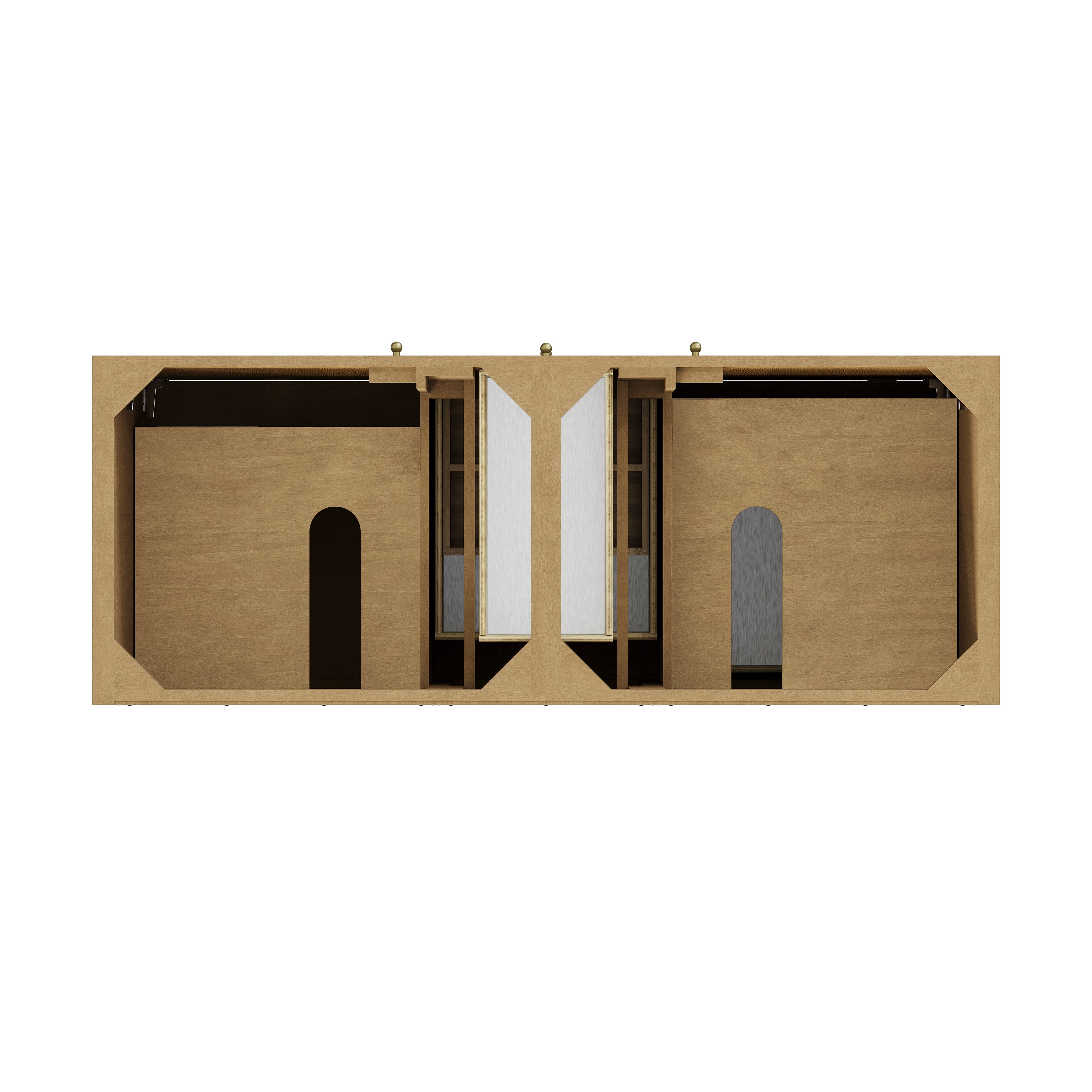 James Martin Hudson 60" Double Vanity in Light Natural Oak with 3cm Countertop and FreePower Wireless Charger