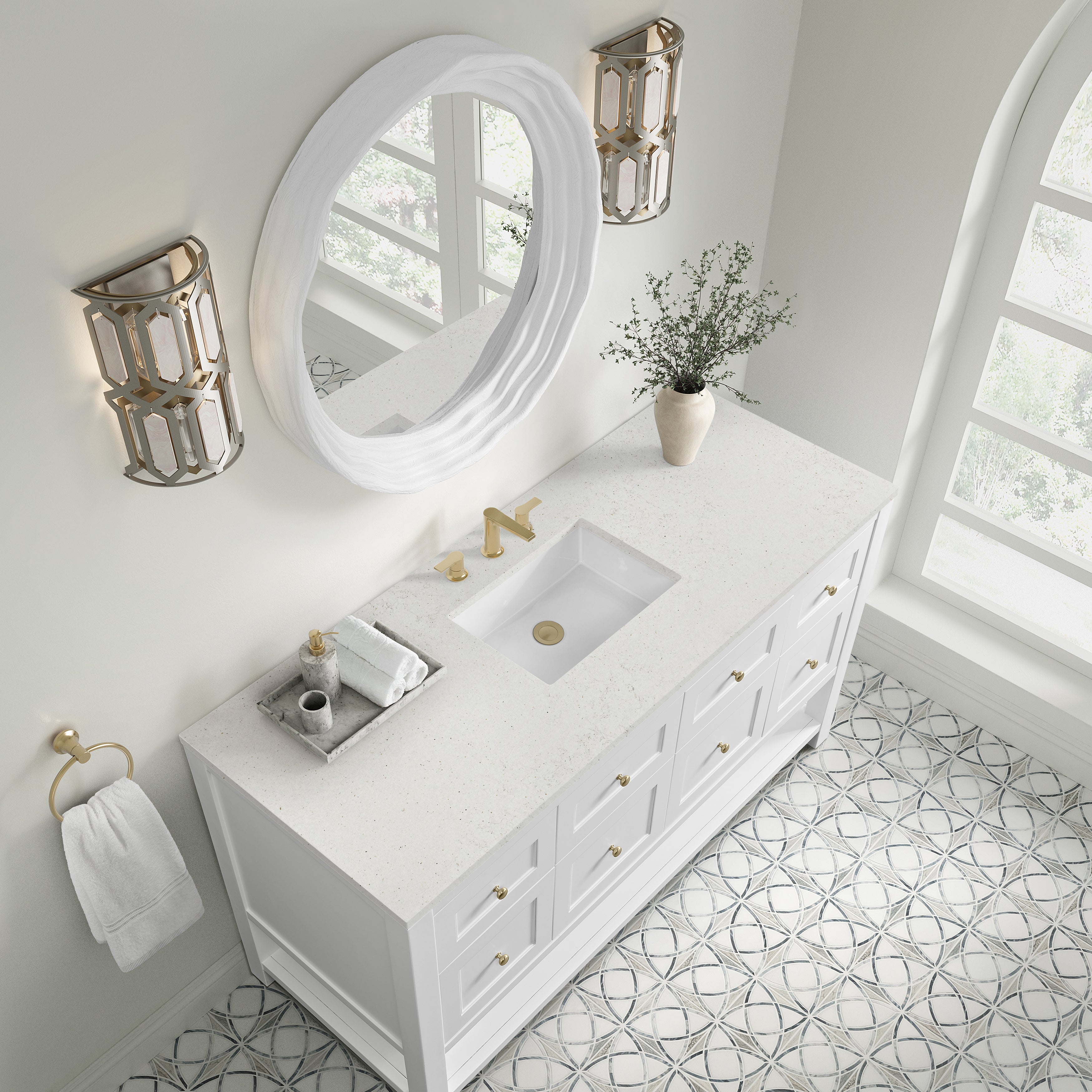 James Martin Breckenridge 60" Single Vanity in Bright White with 3cm Countertop