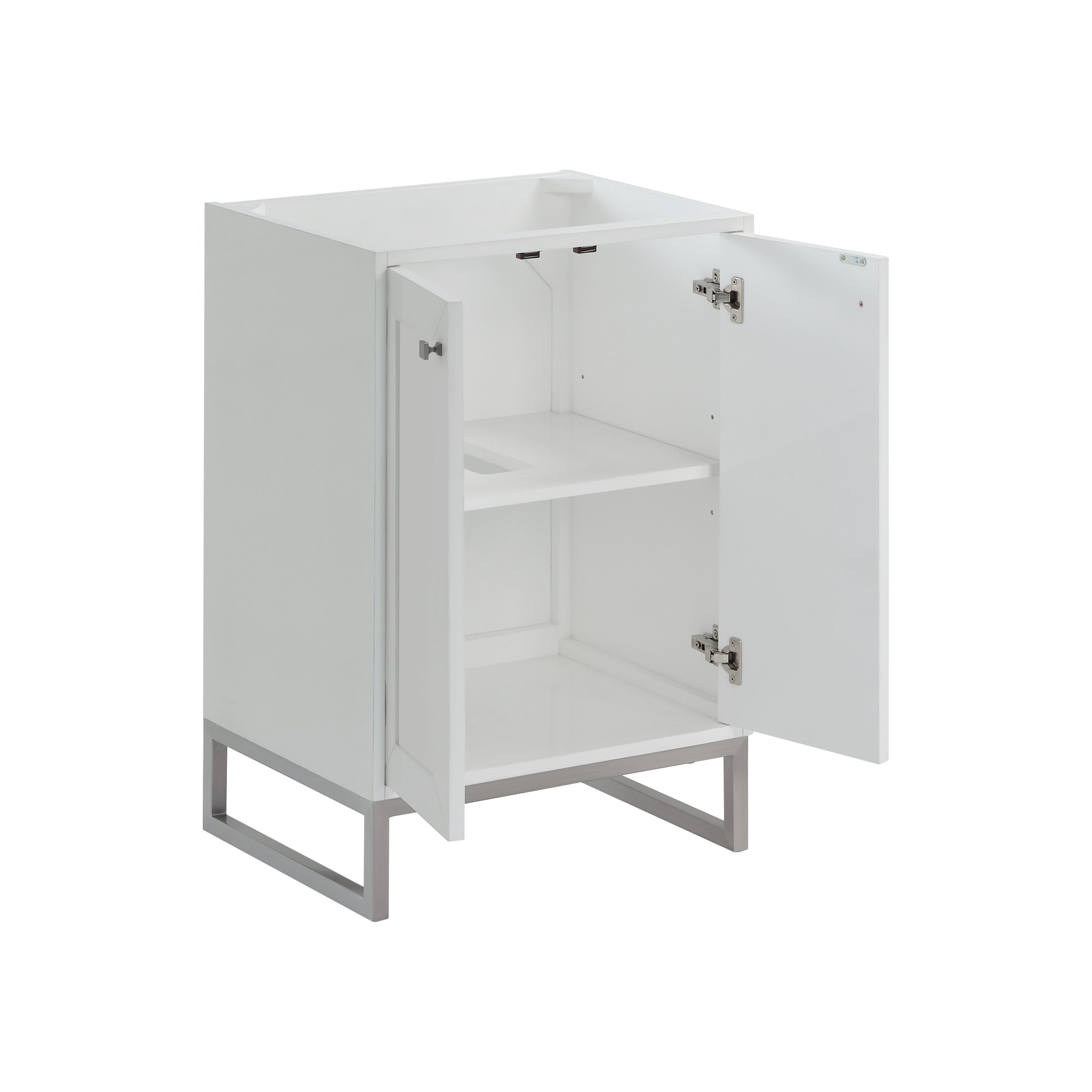 James Martin Chianti 24" Single Vanity in Glossy White with White Glossy Composite Stone Top