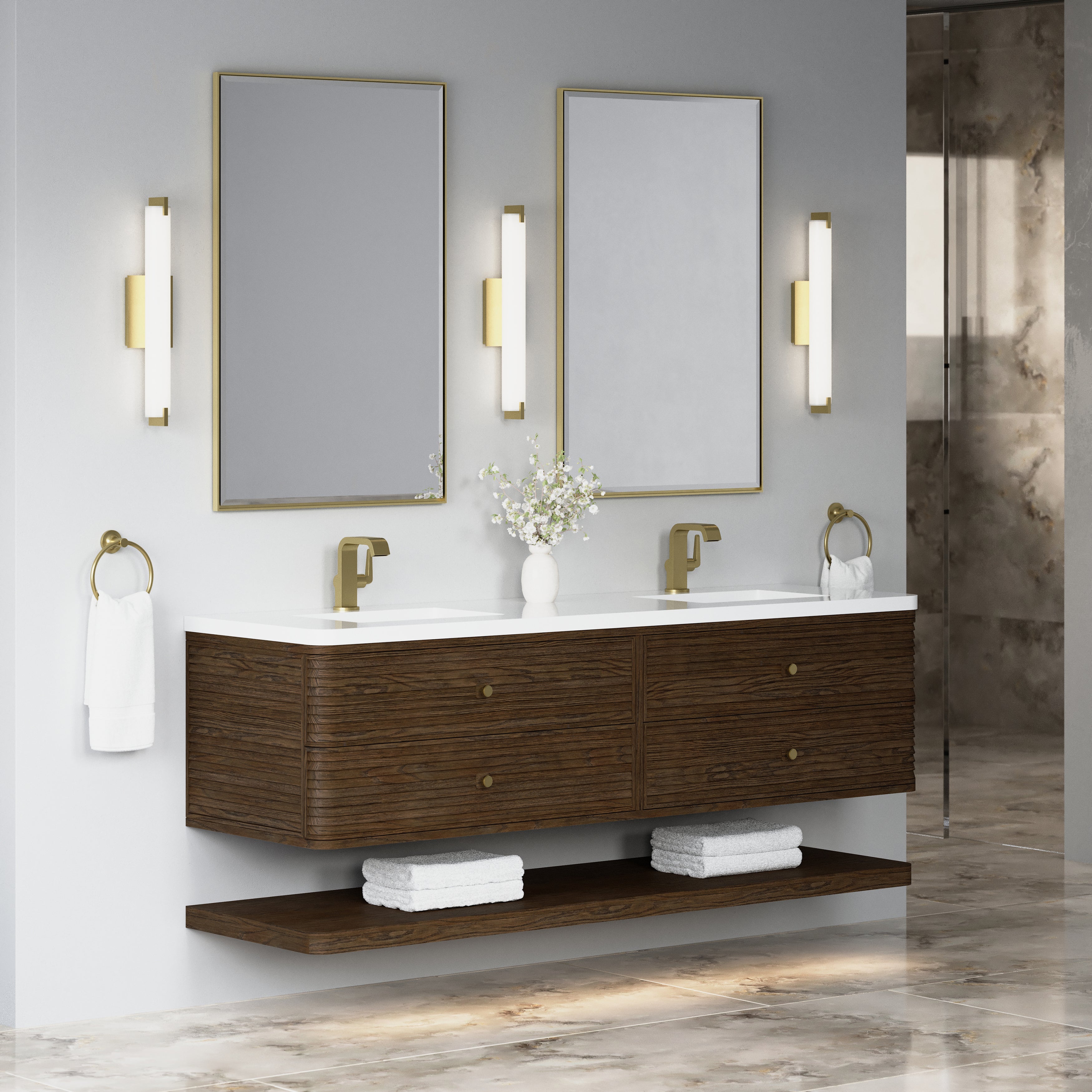 James Martin Allamari 72" Double Vanity in Sable with 3cm Countertop
