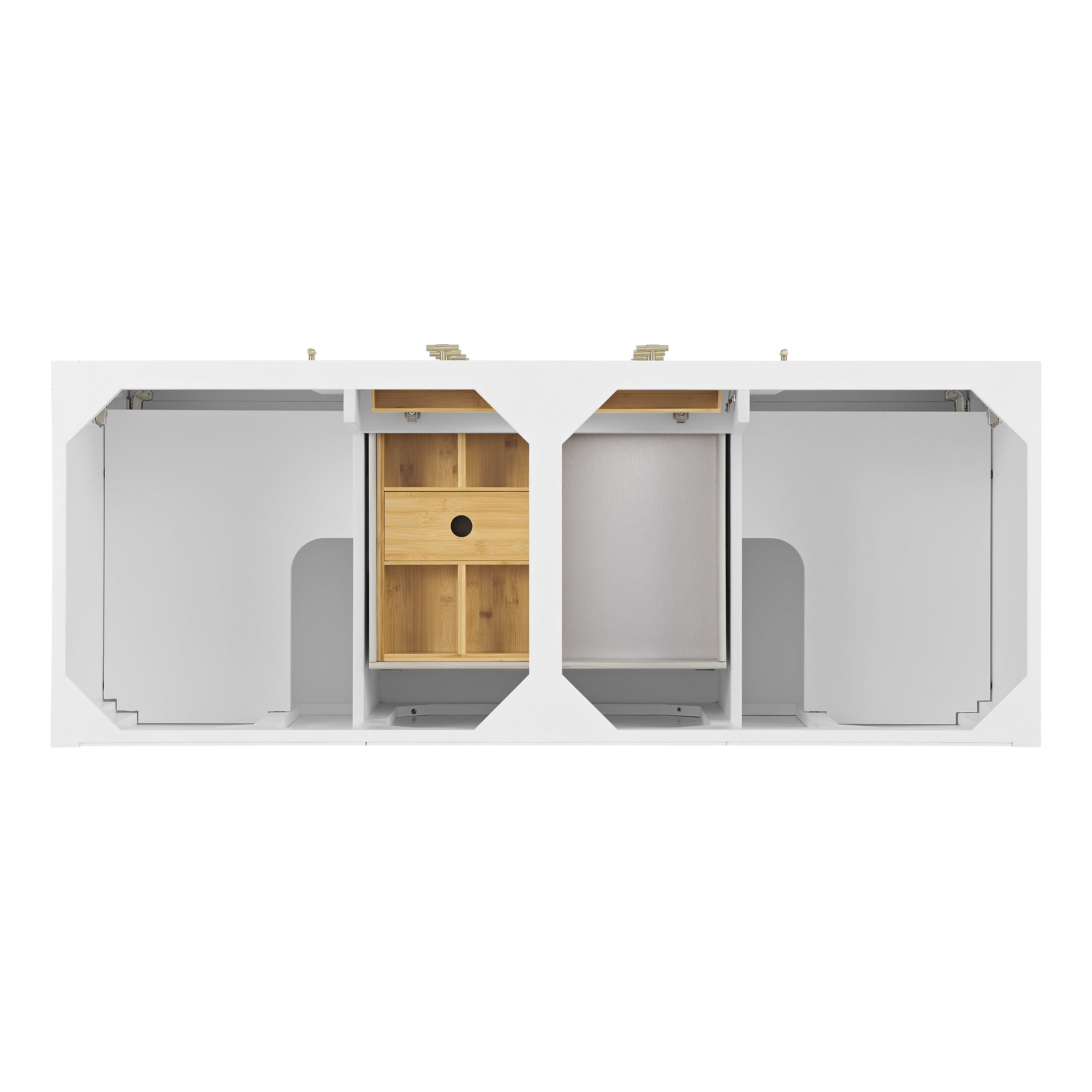 James Martin Myrrin 60" Double Vanity in Bright White with 3cm Countertop